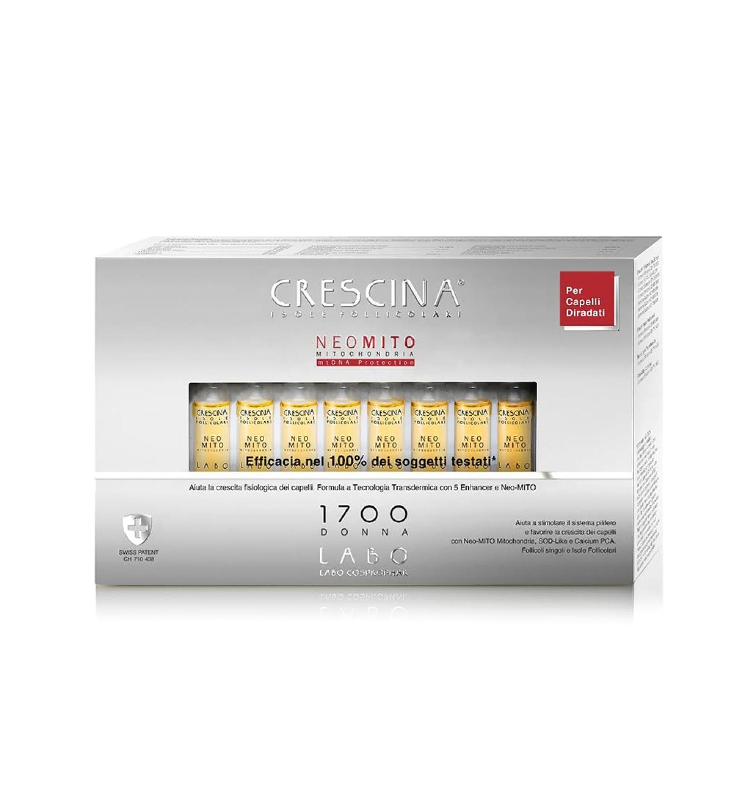 Crescina Transdermic NEO MITO les Folliculaires Traitement pour la croissance des cheveux 1700 femmes 20 ampoules