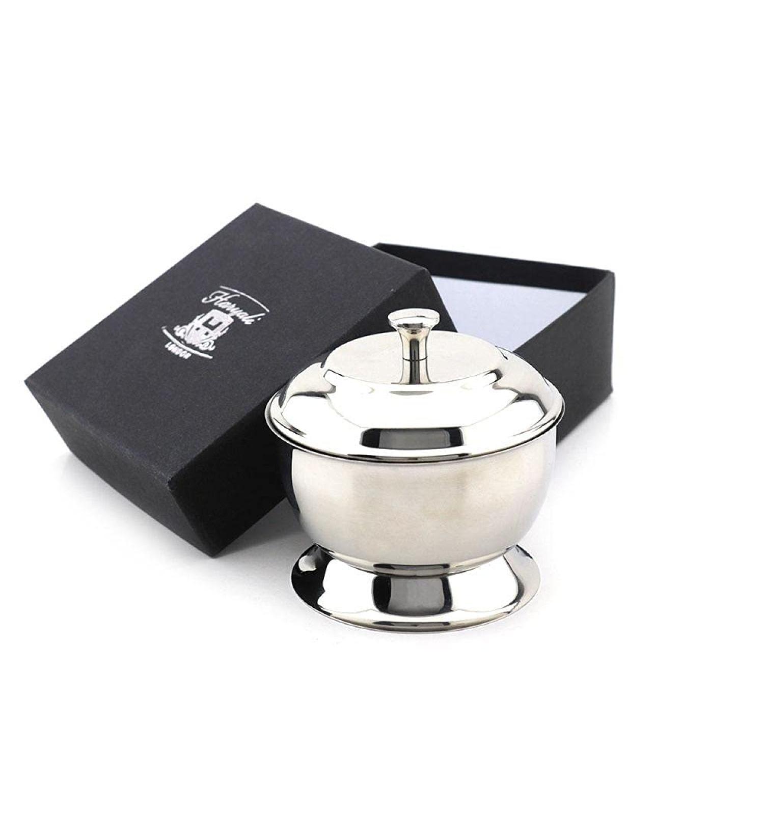 Haryali London Stainless Steel Shaving Bowl with Lid - Durable & Easy to Handle - Elegant Design, Perfect Companion for Shaving Kit - Buy Online on GoSupps.com