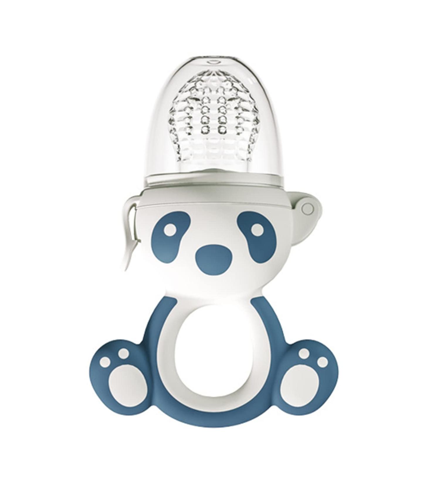 Baby Fruit Feeder - Silicone Portable Pacifier for Babies 6-12 Months with Handle & Cover - Blue Fruit Snuller - Buy Online on GoSupps.com