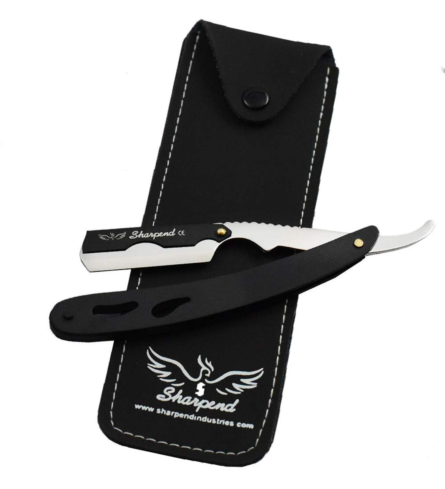 Professional Classic Straight Edge Barber Razor | Salon Quality Shavette with 20 Blades - Best Men's Straight Razor Kit by Sharpend - Buy Online on GoSupps.com