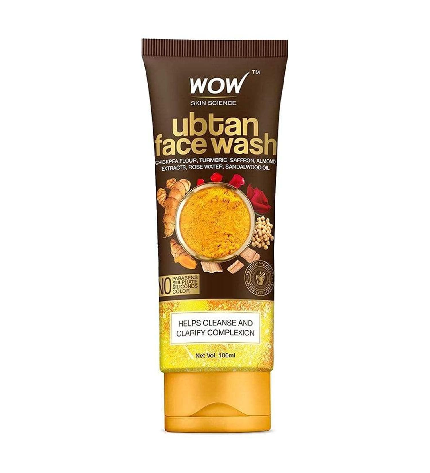 Buy WOW Skin Science Ubtan Face Wash - Chickpea Flour & Turmeric 100ml | Moisturizes Dry Skin - International Shipping Available - Buy Online on GoSupps.com