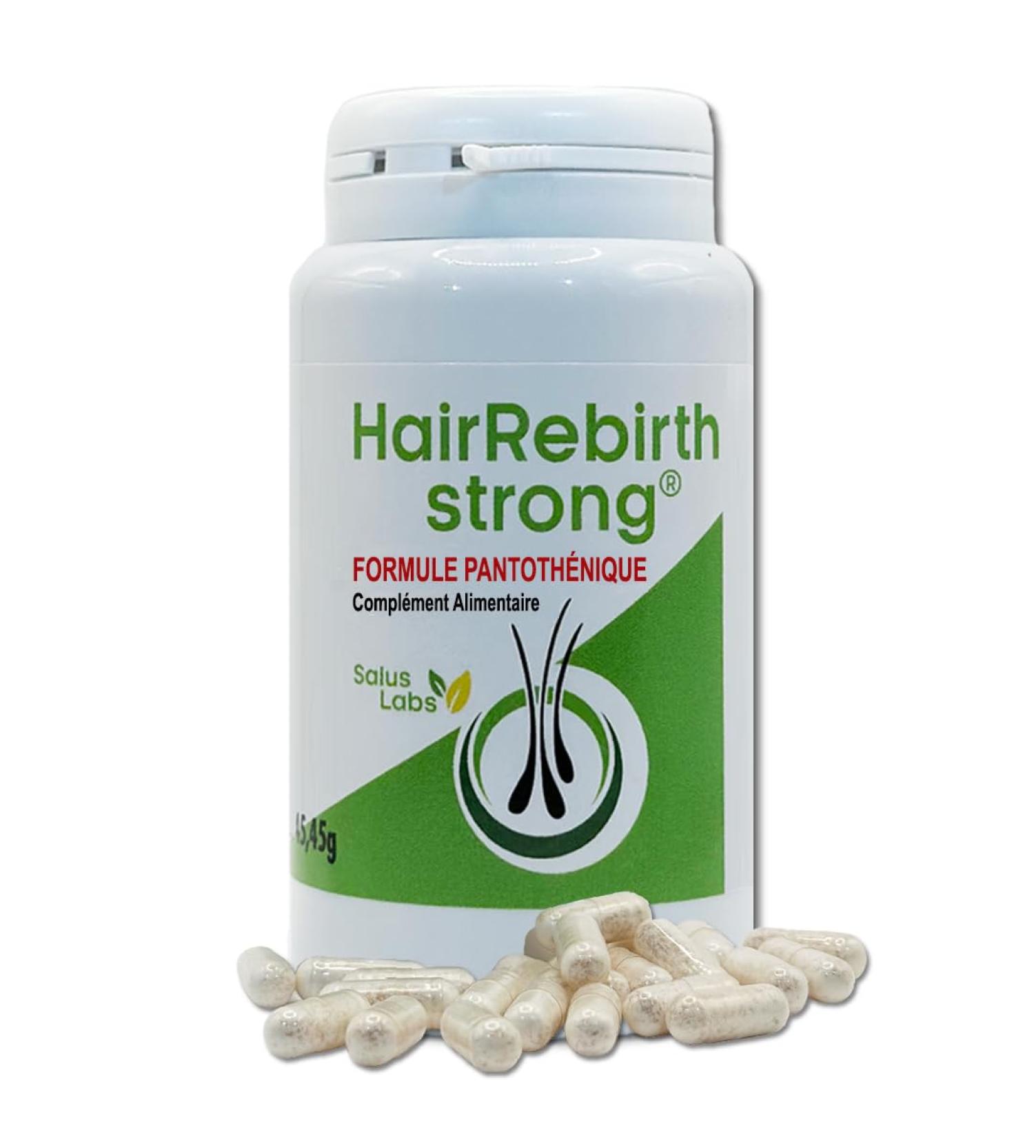 HAIR REBIRTH STRONG * 90 capsules * Pantothenic Formula * The Best Remedy for Hair Care * Made in Italy * Registered with the French Authority nr.2023-12-1349 * - Buy Online on GoSupps.com