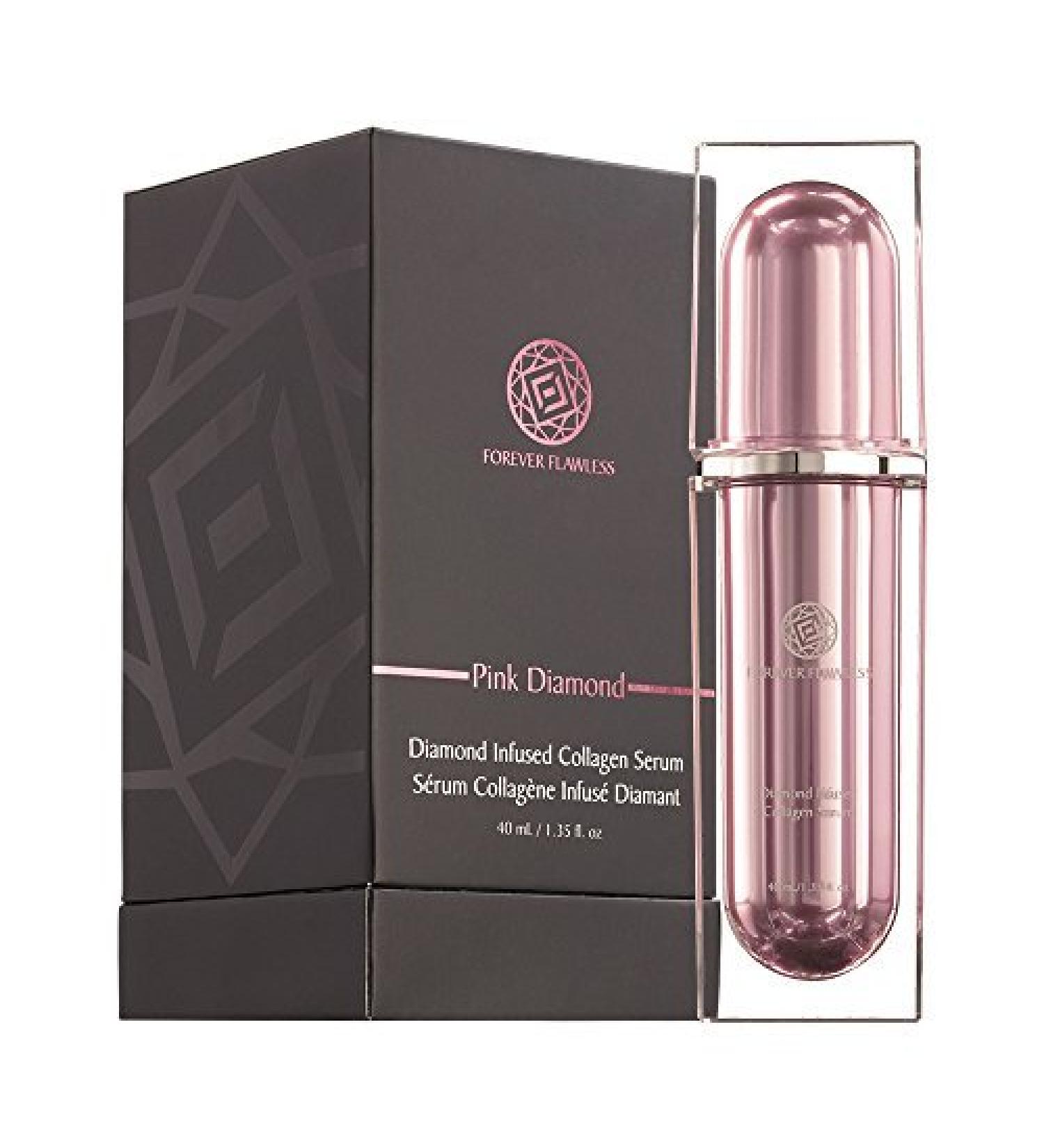 Forever Flawless Diamond Infused Collagen Serum - Anti-Aging & Wrinkle Reduction with Natural Pink Diamond Powder - 1.35 oz - Buy Online on GoSupps.com