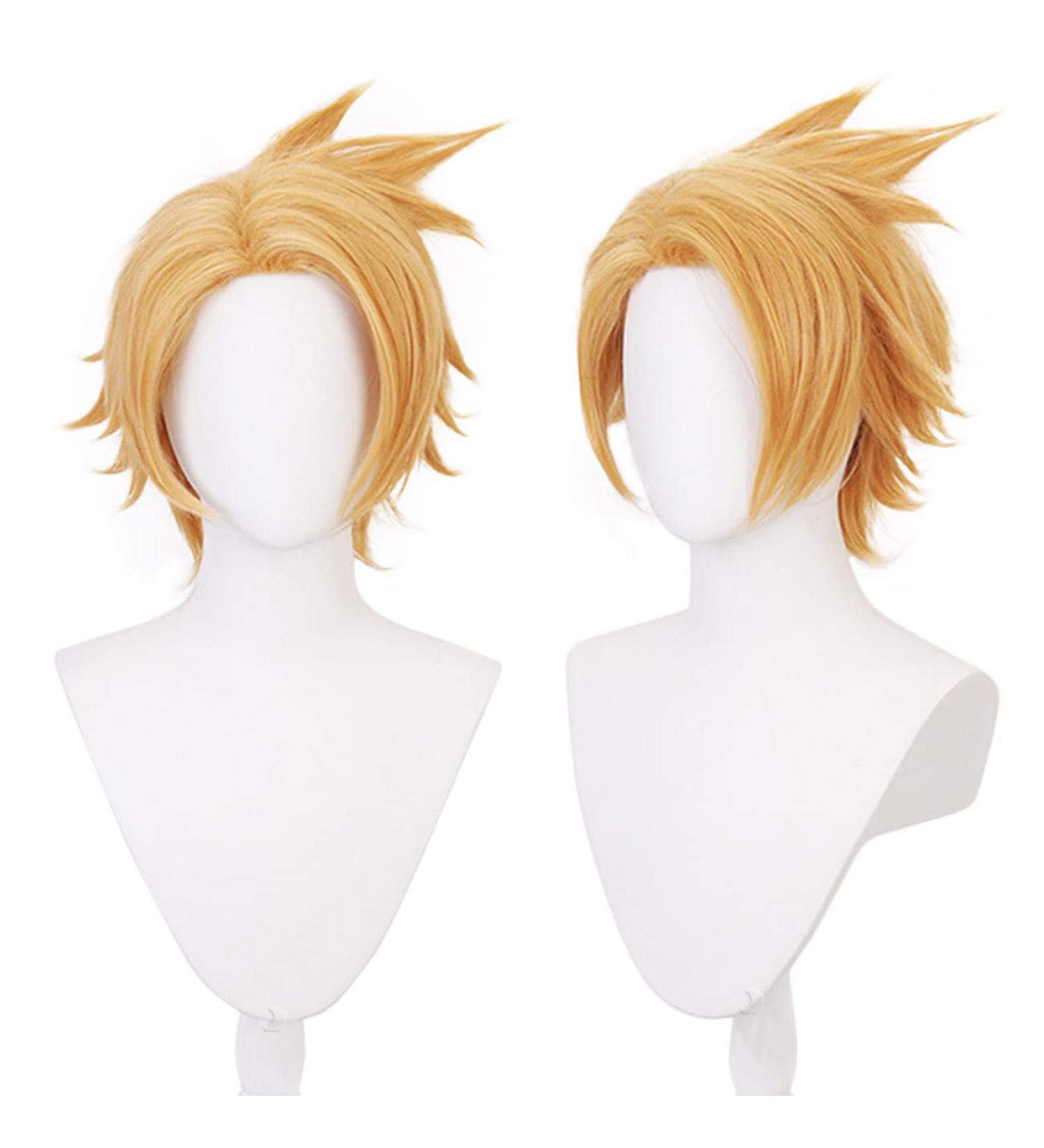 Lwiuentx MHA Cosplay Kaminari Denki Short Golden Blonde Wig | Free Wig Cap Included | International Shipping - Buy Online on GoSupps.com