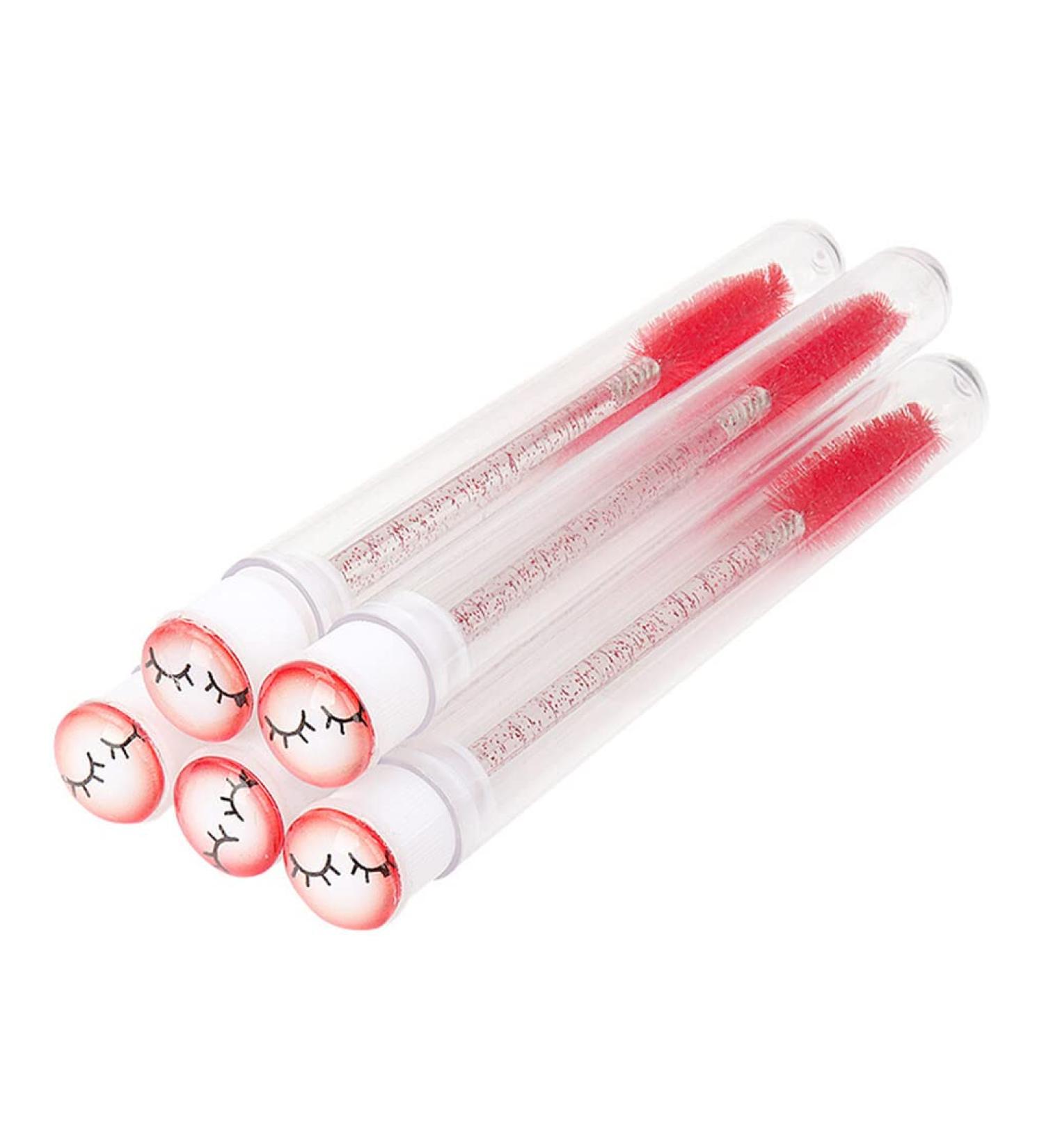 Dajidafu 5 Pieces Portable Eyelash Brush with Tube Single Use Eyebrow Eyelashes Brushes Makeup Tool Cosmetic Beauty Supplies Red Type 2 - Buy Online on GoSupps.com