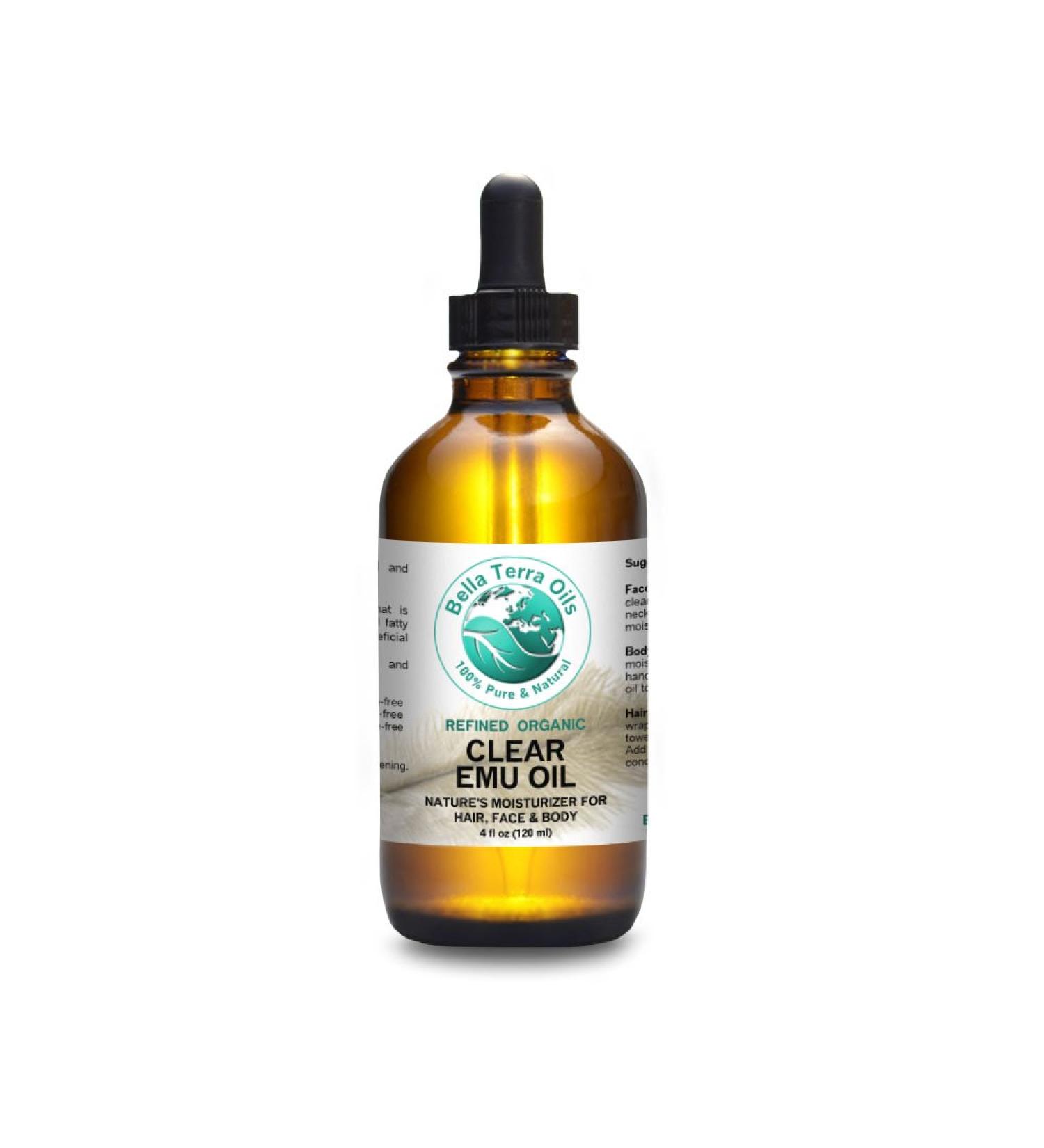 Bella Terra Oils Ultra Clear Emu Oil 4 oz - 100% Pure Fully Refined Organic - 4 Fl Oz Pack of 1 - Buy Online on GoSupps.com