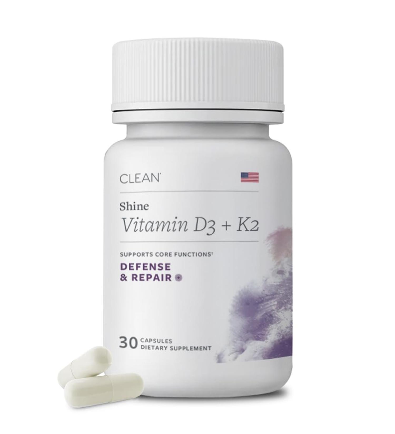 Clean Program Vitamin D3 K2 - Vegan D3 Plus K2 Capsules for Bone Health Mood & Immune Support Non-GMO Gluten-Free Soy & Dairy-Free Rapid Vitamin Replenishment 30 Count - Buy Online on GoSupps.com