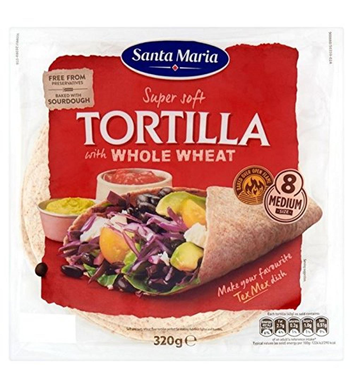 Santa Maria Mexican 8 Medium Soft Tortillas With 320G Whole Wheat (Pack of 6)