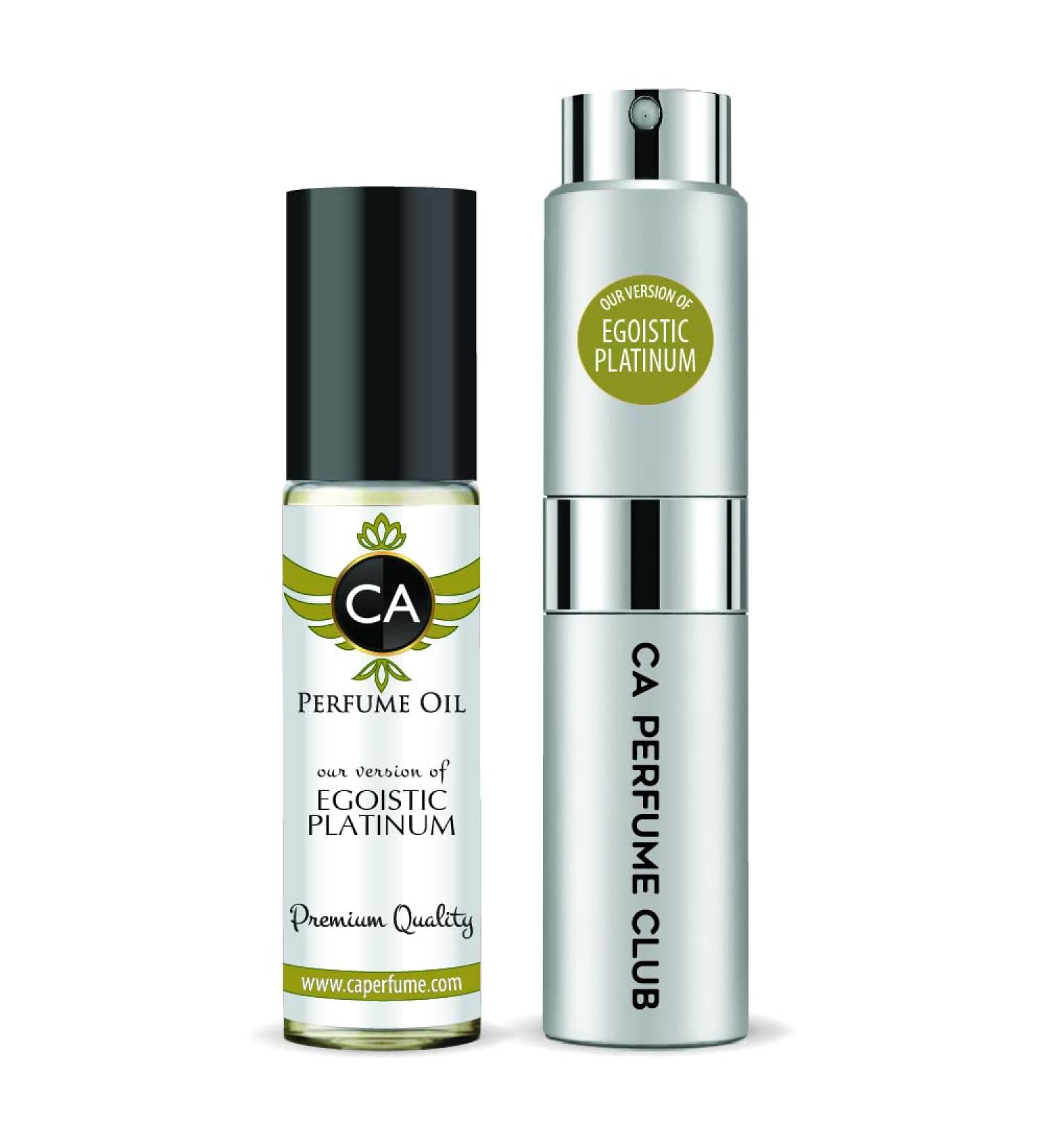 CA Perfume Duo Impression of Egoistic Platinum For Men Eau de Parfum Refillable Atomizer Sprayer + Fragrance Body Oil Long Lasting Sample Travel Size Roll-On Bottle 0.27 Fl Oz+0.33 Fl Oz - Buy Online on GoSupps.com