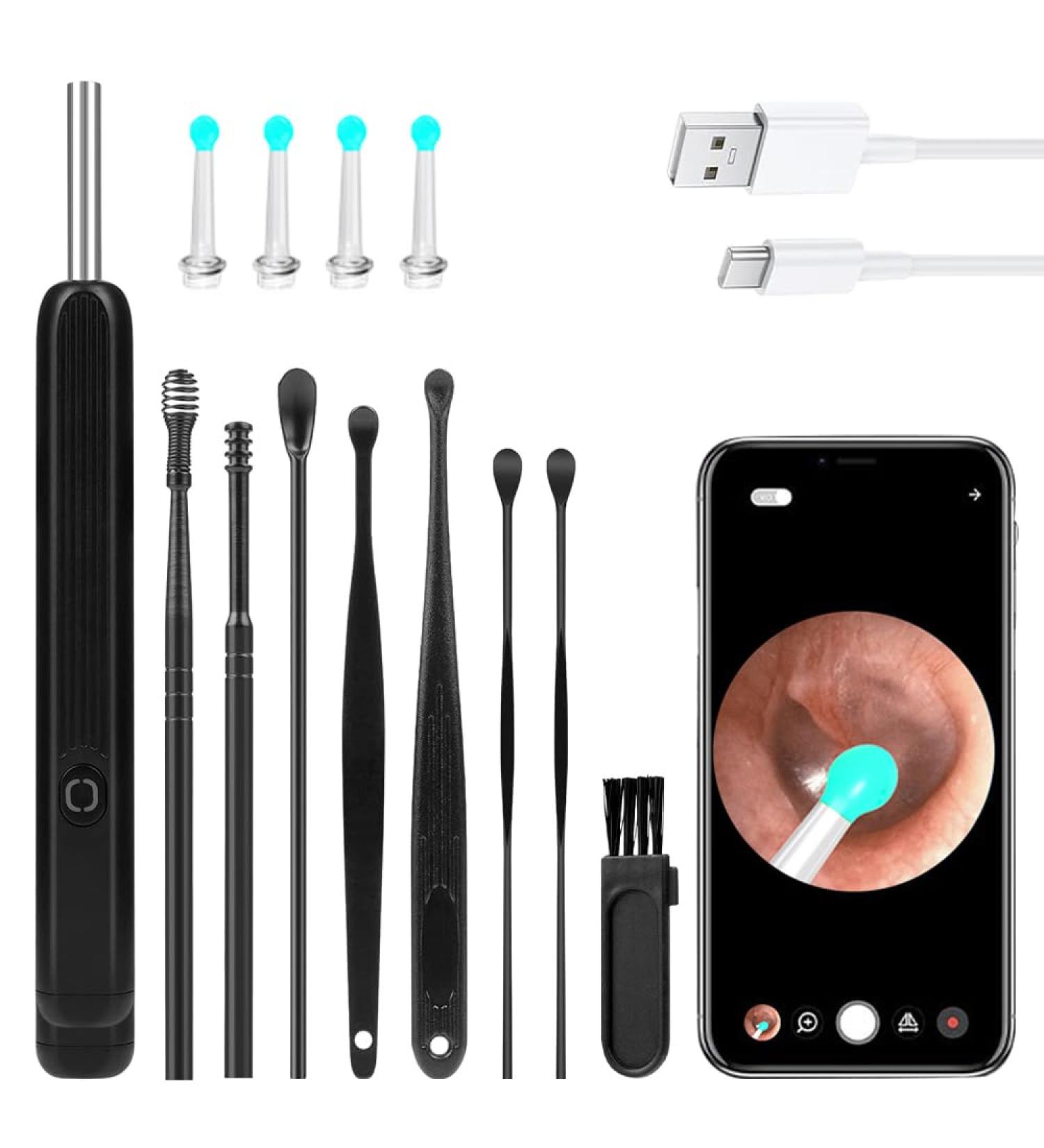 MIIKUU 1920p WiFi Otoscope Ear Wax Removal Camera | 360 Waterproof Endoscope with 6 LEDs | Compatible with iPhone iPad & Android - Buy Online on GoSupps.com