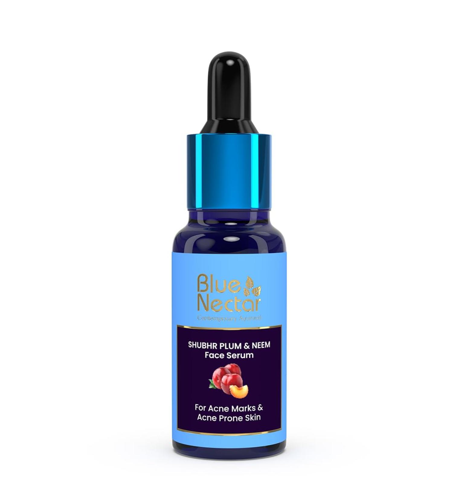 Blue Nectar Plum Face Serum for Acne and Marks | Oil-Free Solution for Oily Skin | Minimize Pores & Smooth Texture (8 Herbs 30ml) - Buy Online on GoSupps.com