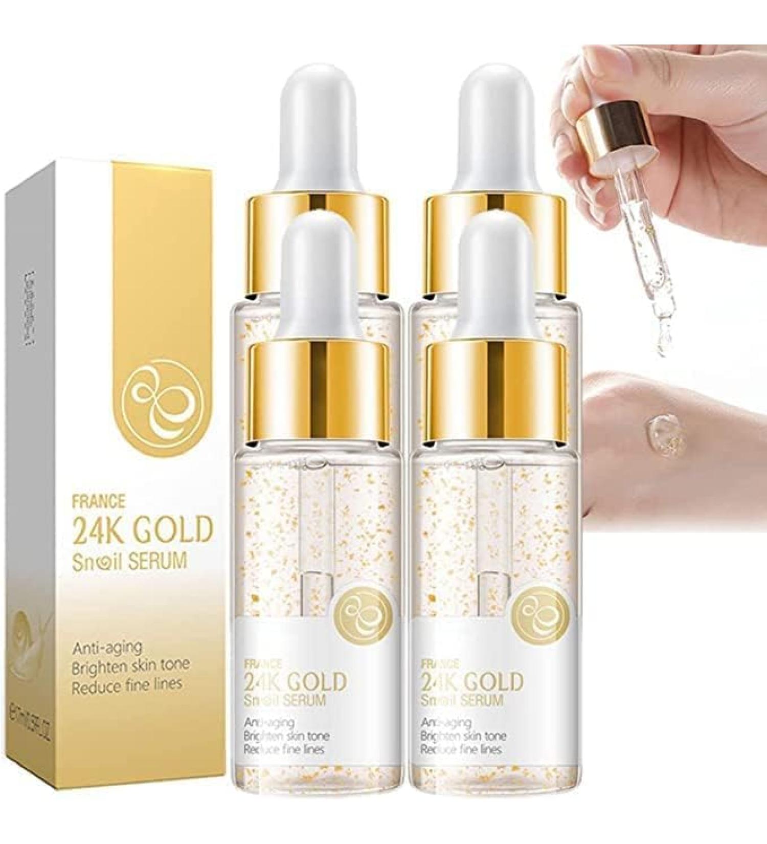 |Most Gifted| 24k Gold Snail Serum - 4PCS Say Goodbye to Wrinkles Without Expensive with 24K Gold Collagen Booster Serum - 17ml/0.59fl.oz - Buy Online on GoSupps.com