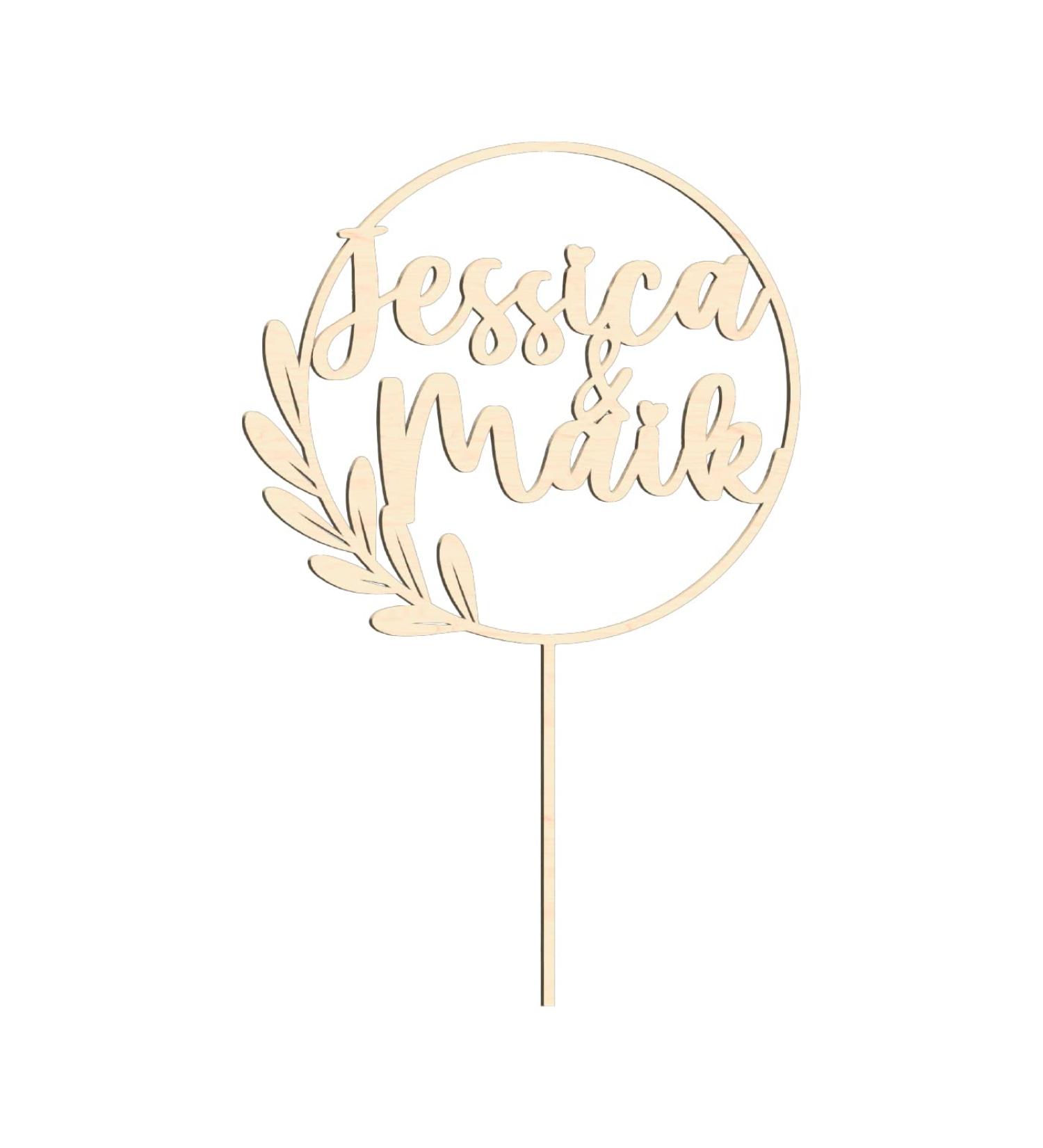 Personalized Natural Wood Cake Topper - 20 cm Birch Multiplex Decoration Accessory - Buy Online on GoSupps.com