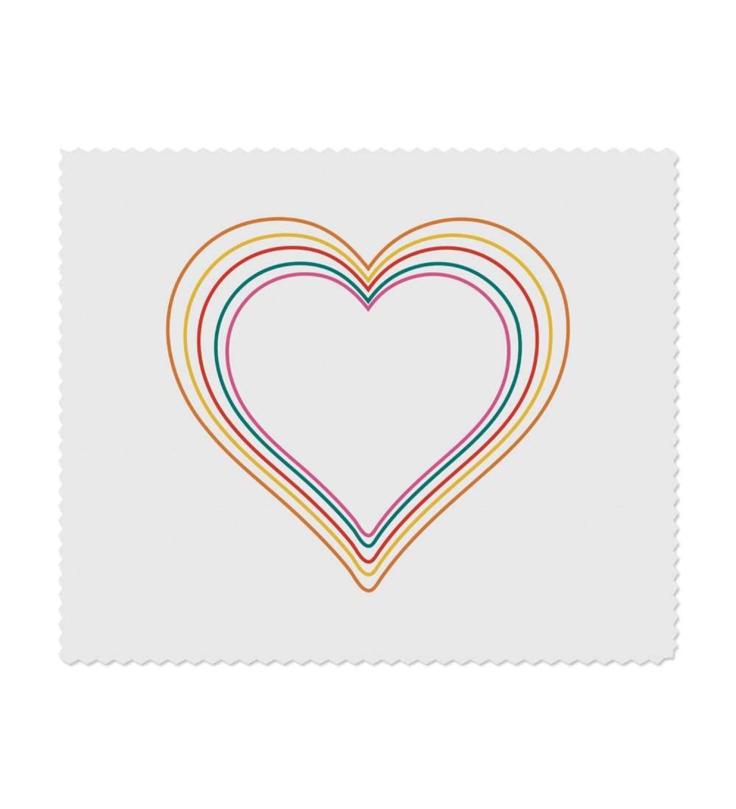 Buy Azeeda Colorful Heart Shape Lines Microfiber Lens Cleaning Cloths - Multi-Colored Rainbow Design | International Shipping Available - Buy Online on GoSupps.com