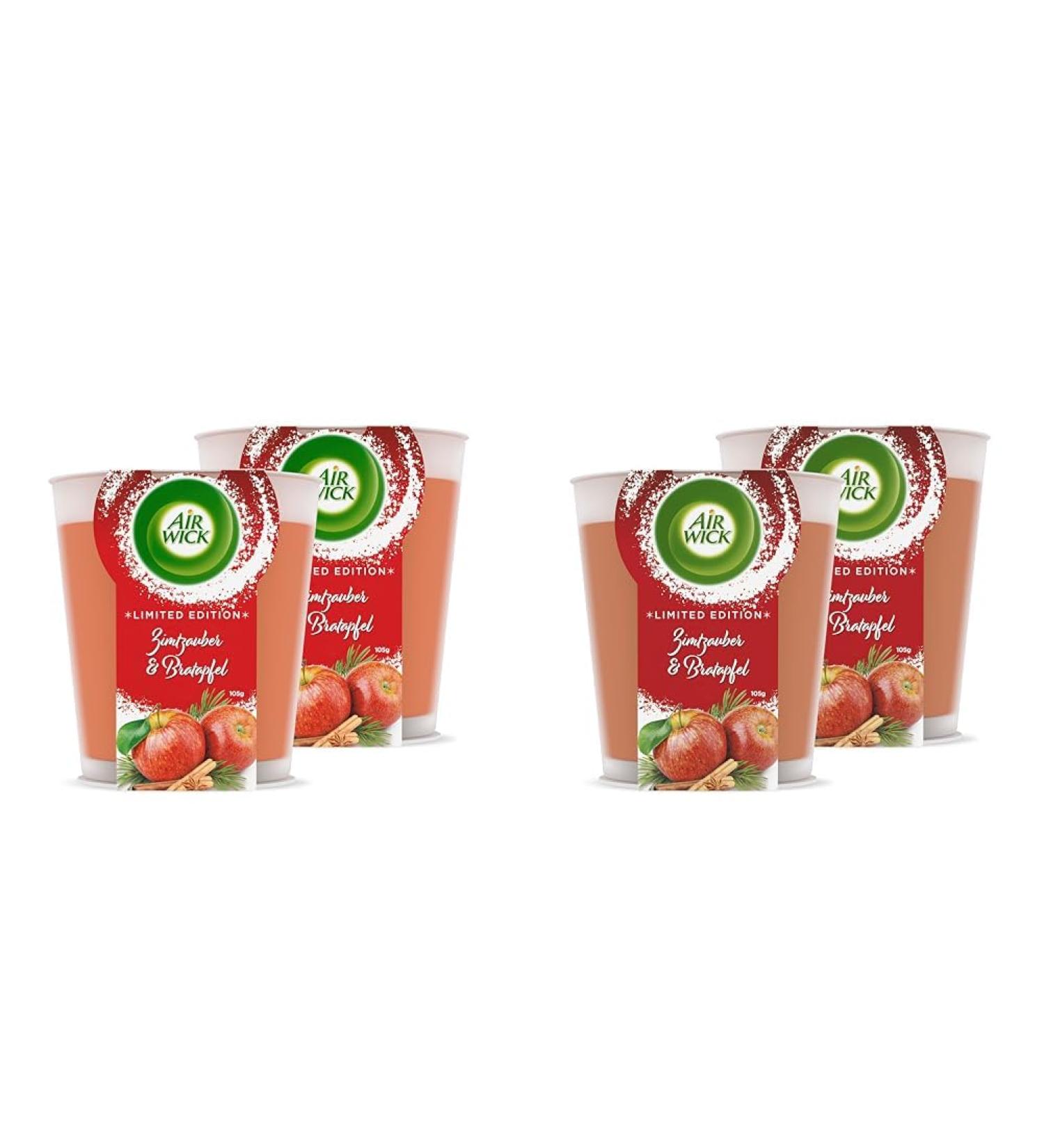 Air Wick Wohlf hl Cinnamon Magic & Baked Apple Candles - 2 Pack | Natural Essential Oils | Up to 20 Hours Burn Time | 105g Each - Buy Online on GoSupps.com