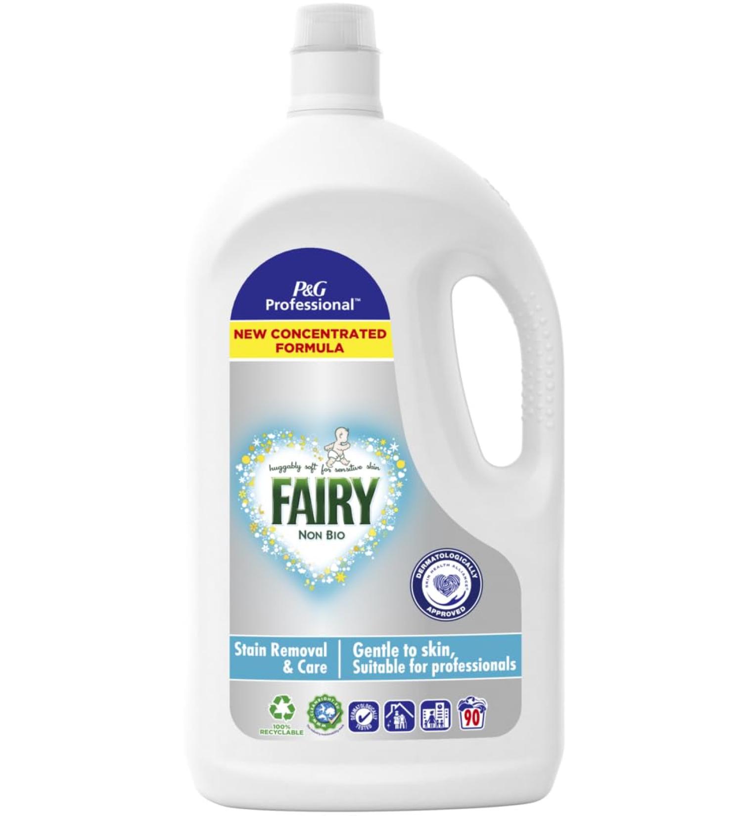 Fairy Professional Non Bio Washing Liquid Laundry Detergent 90 washes 4.05L Dermatologically Tested (1) - Buy Online on GoSupps.com