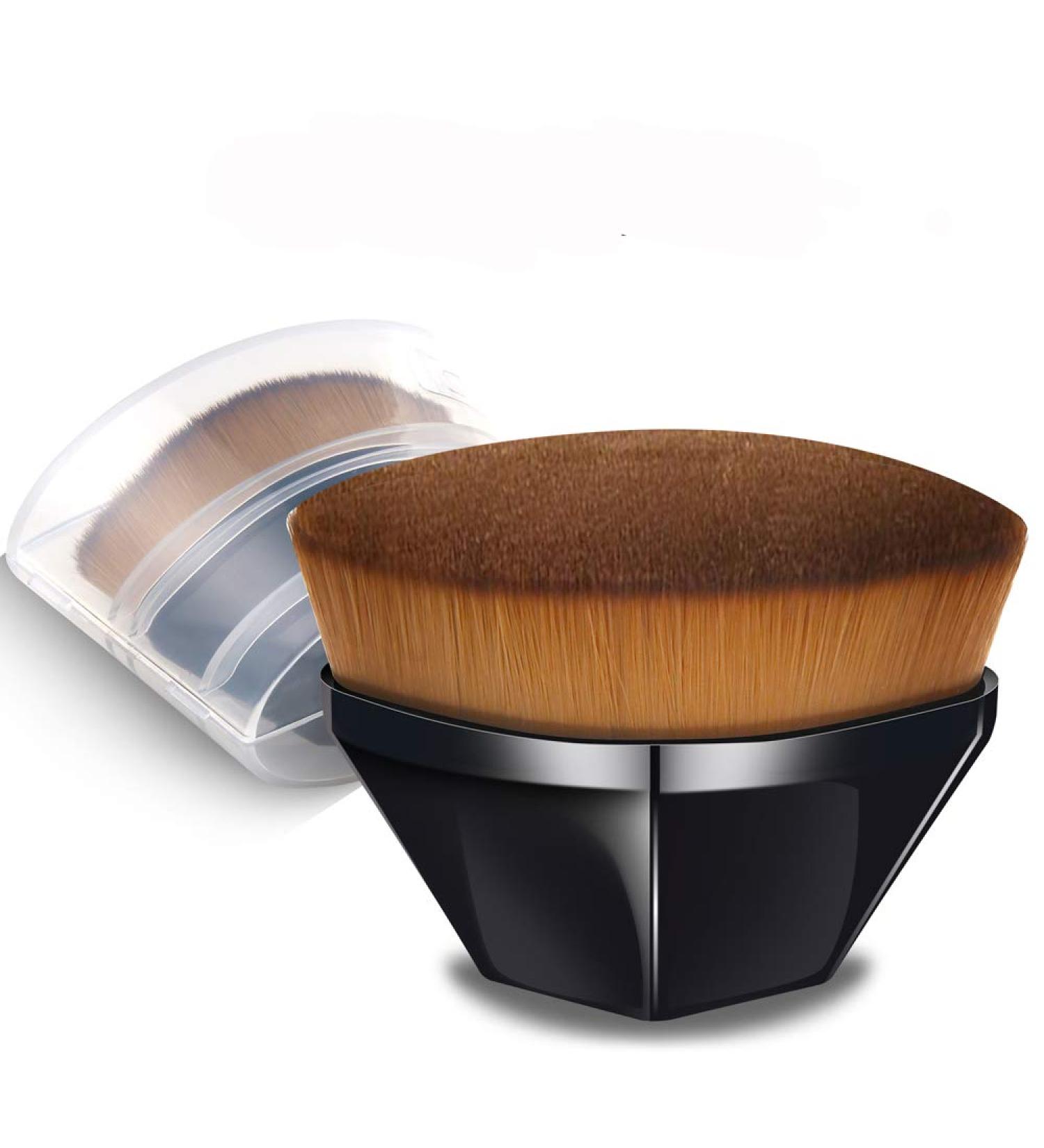 Flat Top Kabuki Foundation Makeup Brush for Blending Liquid and Powder Cosmetics (Black) - Buy Online on GoSupps.com