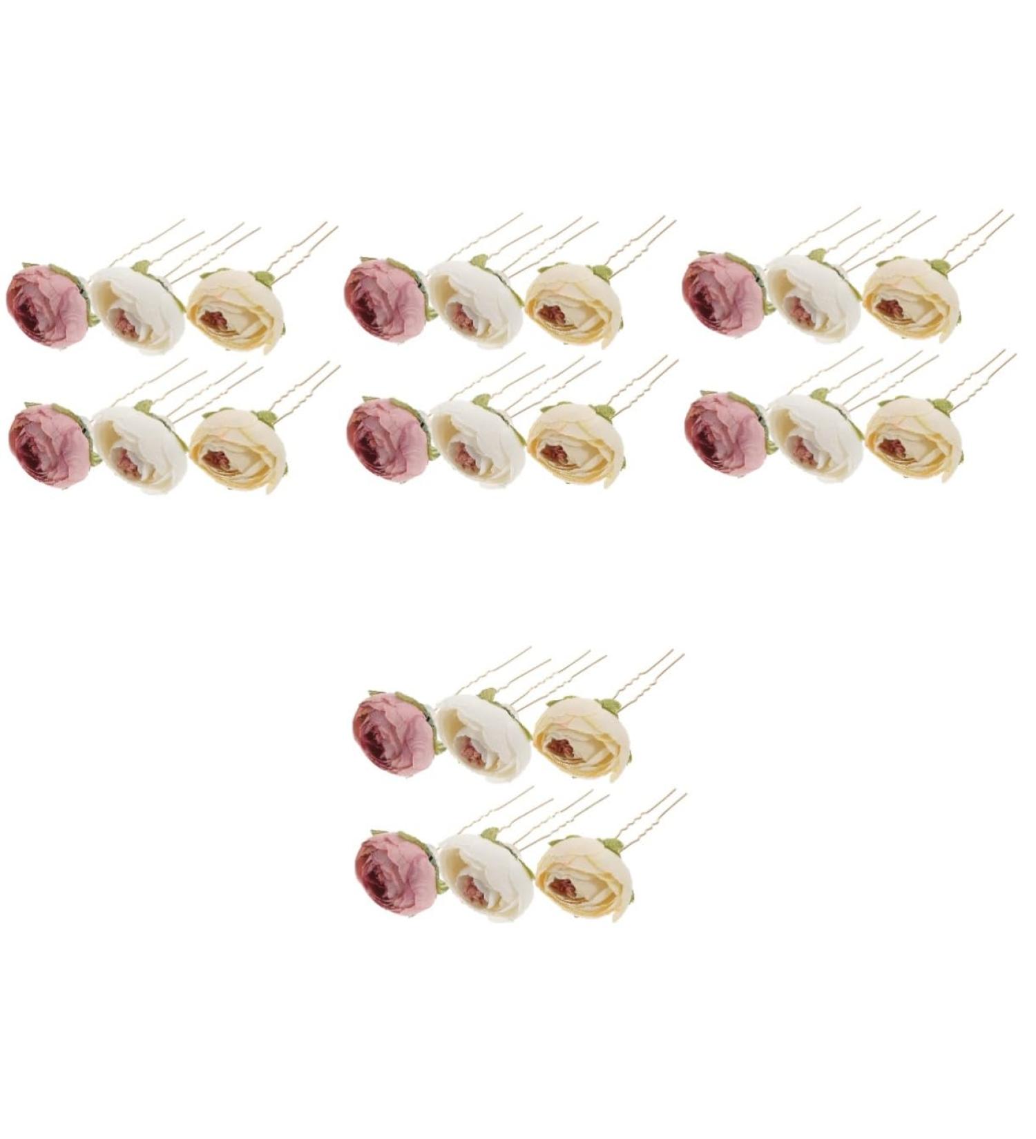 FRCOLOR 12 Pairs Rose Hairpin Rose Flower Hair Clips Hair Pin for Women Bride Hair Pin Wedding Hair Pin Flower Hair Clips for Women Flower Hair Accessories Bridesmaid Hair Pin Alloy - Buy Online on GoSupps.com