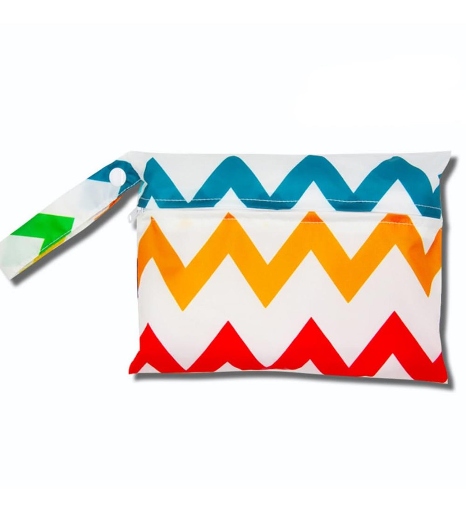 Qiantull Mini Diaper Bag - Waterproof Wetbag with Colorful Animal Pattern | 22x15cm Portable Wet/Dry Cloth Organizer for Babies | Ideal for Swimming & Travel - Buy Online on GoSupps.com