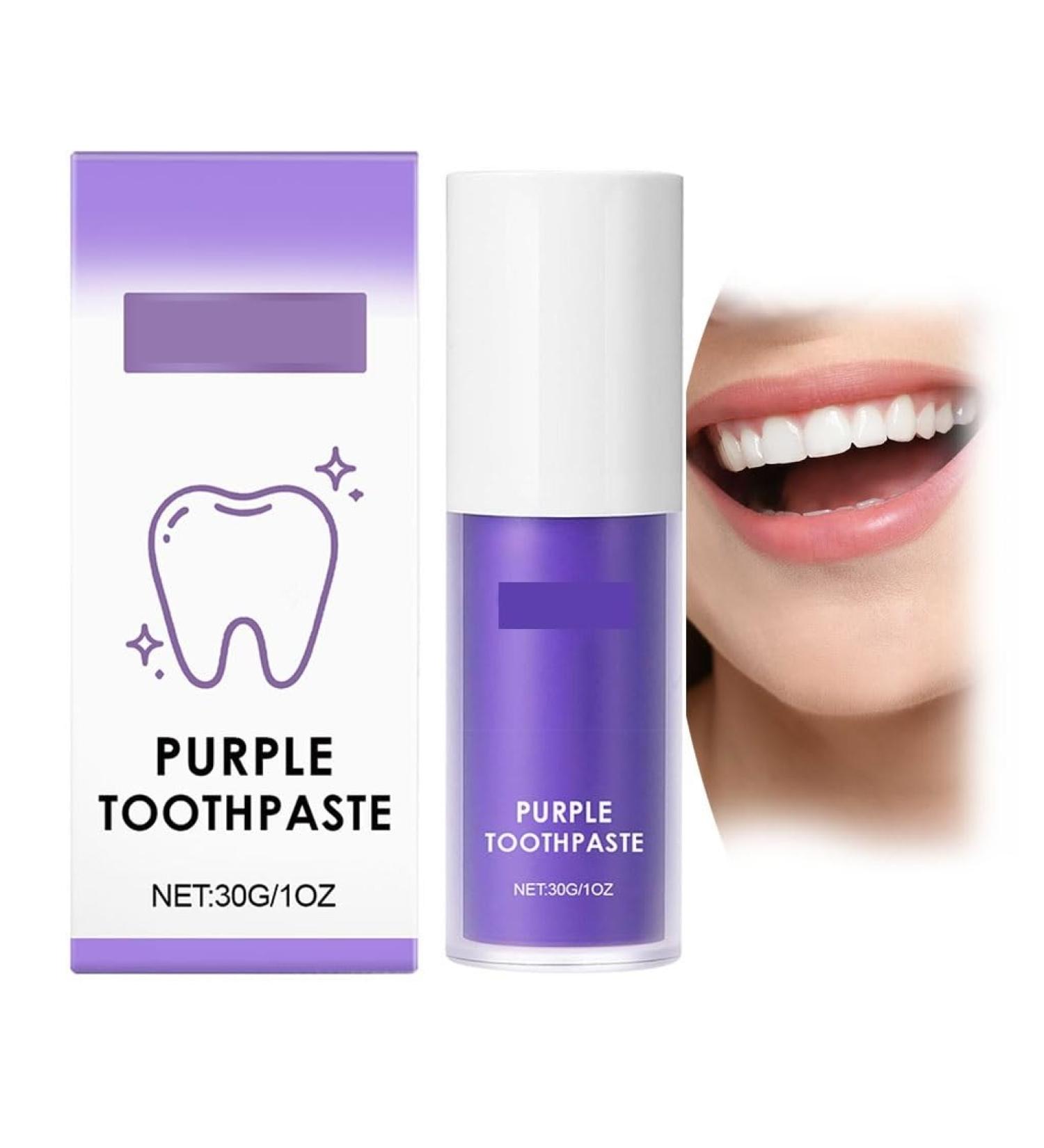 Purple Toothpaste - Cleans Teeth Surfaces Reduces Deposits Prevents Tartar Buildup Maintains Fresh Oral Keeps Teeth Bright & Clean(1pcs) 1 Count (Pack of 1) - Buy Online on GoSupps.com