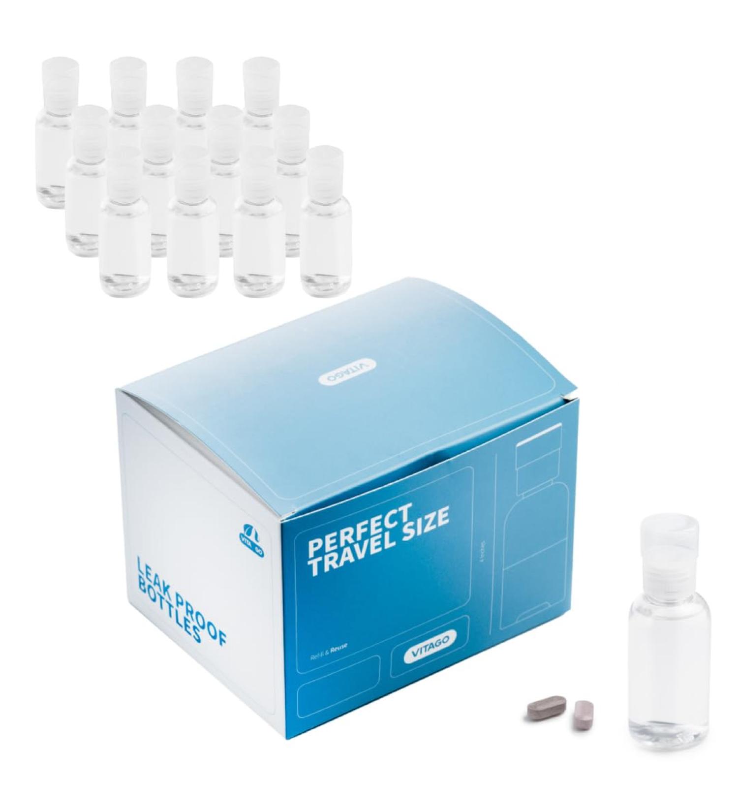Travel Pill Case - Compact Pill Organizer for Vitamins & Pills | Portable Travel Pill Box by Vitago - Buy Online on GoSupps.com