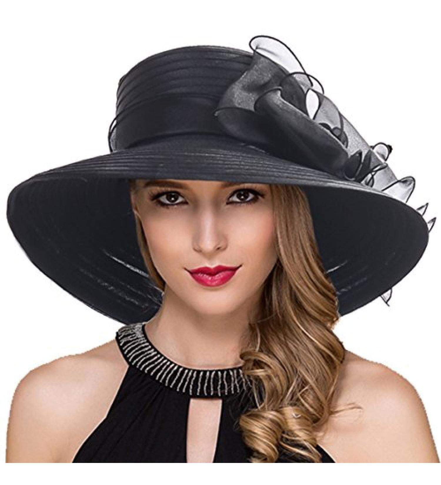 Women's Black Church Dress Cloche Hat Fascinator for Tea Party Wedding - S052 S062 - Buy Online on GoSupps.com
