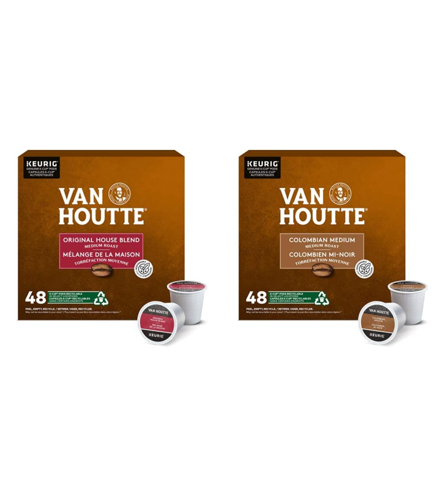 Van Houtte Original House Blend K-Cup Coffee Pods 48 Count For Keurig Coffee Makers & Colombian Medium Roast K-Cup Coffee Pods 48 Count For Keurig Coffee Makers - Buy Online on GoSupps.com