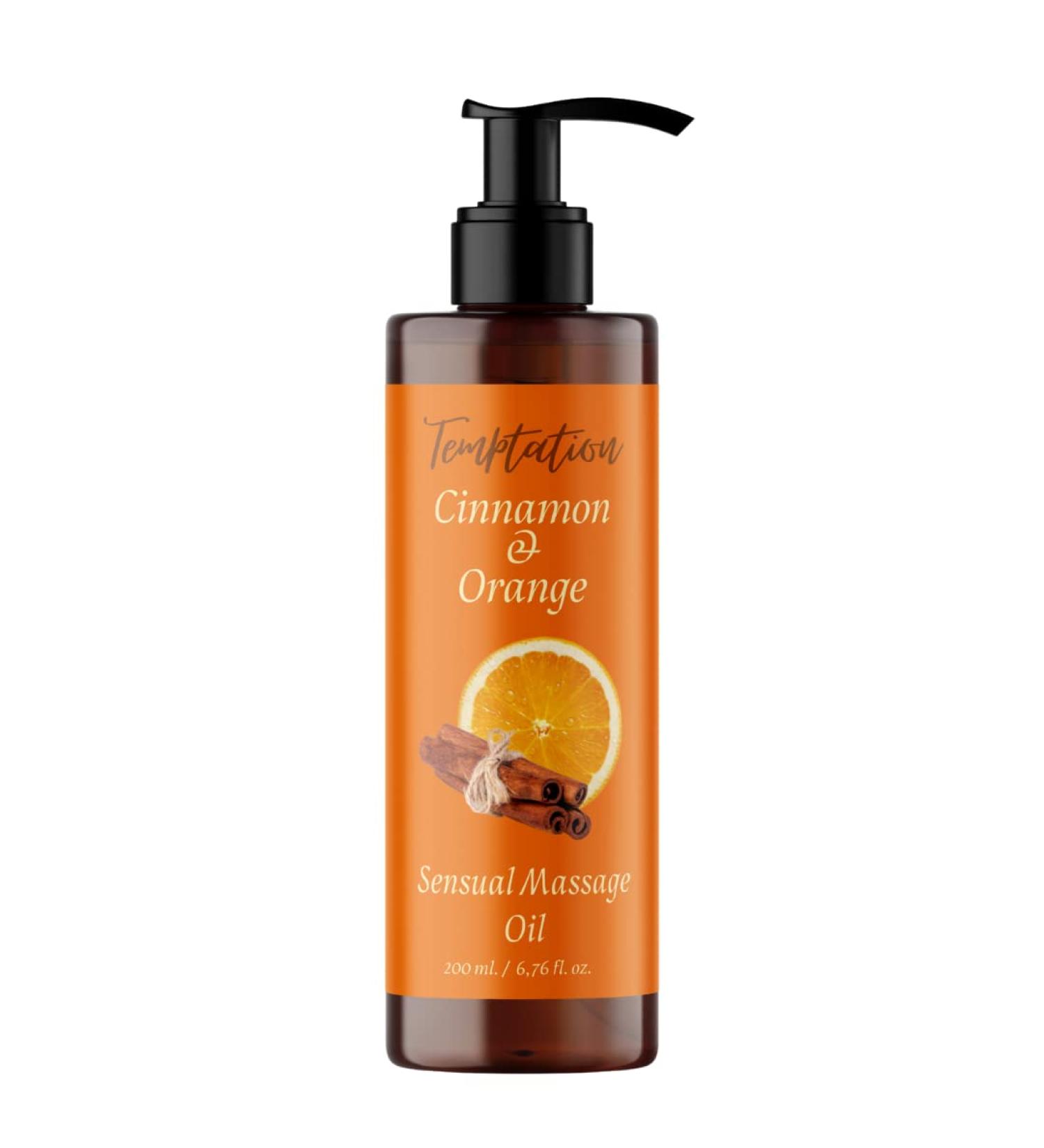 Buy Organic Cinnamon Orange Massage Oil - 200ml | Premium Nourishing Oil for Sensual Body Massages - Buy Online on GoSupps.com