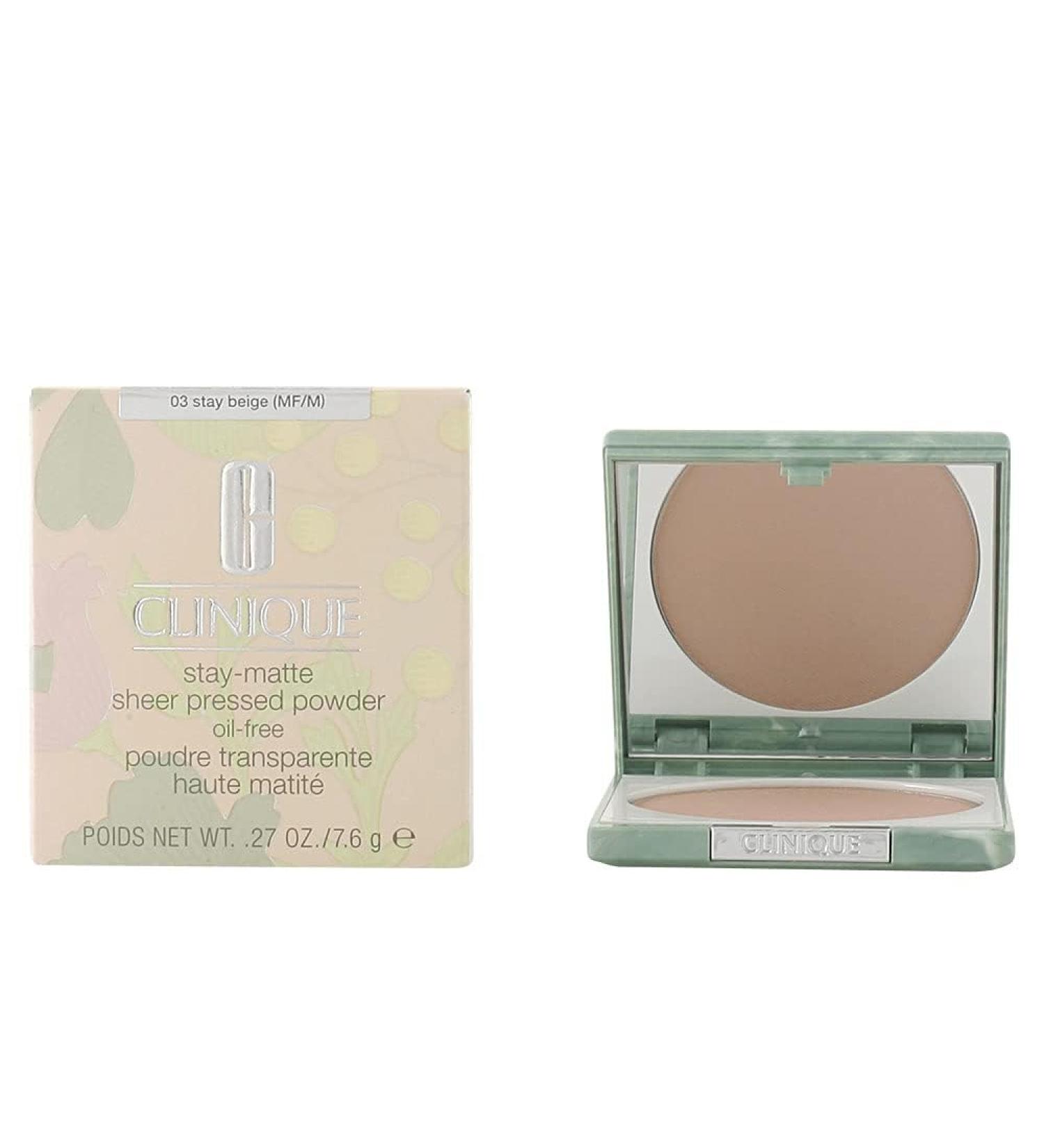 Clinique Stay-Matte Sheer Pressed Powder 7.6gr #03 Stay Beige 7.6 g (1 pack)