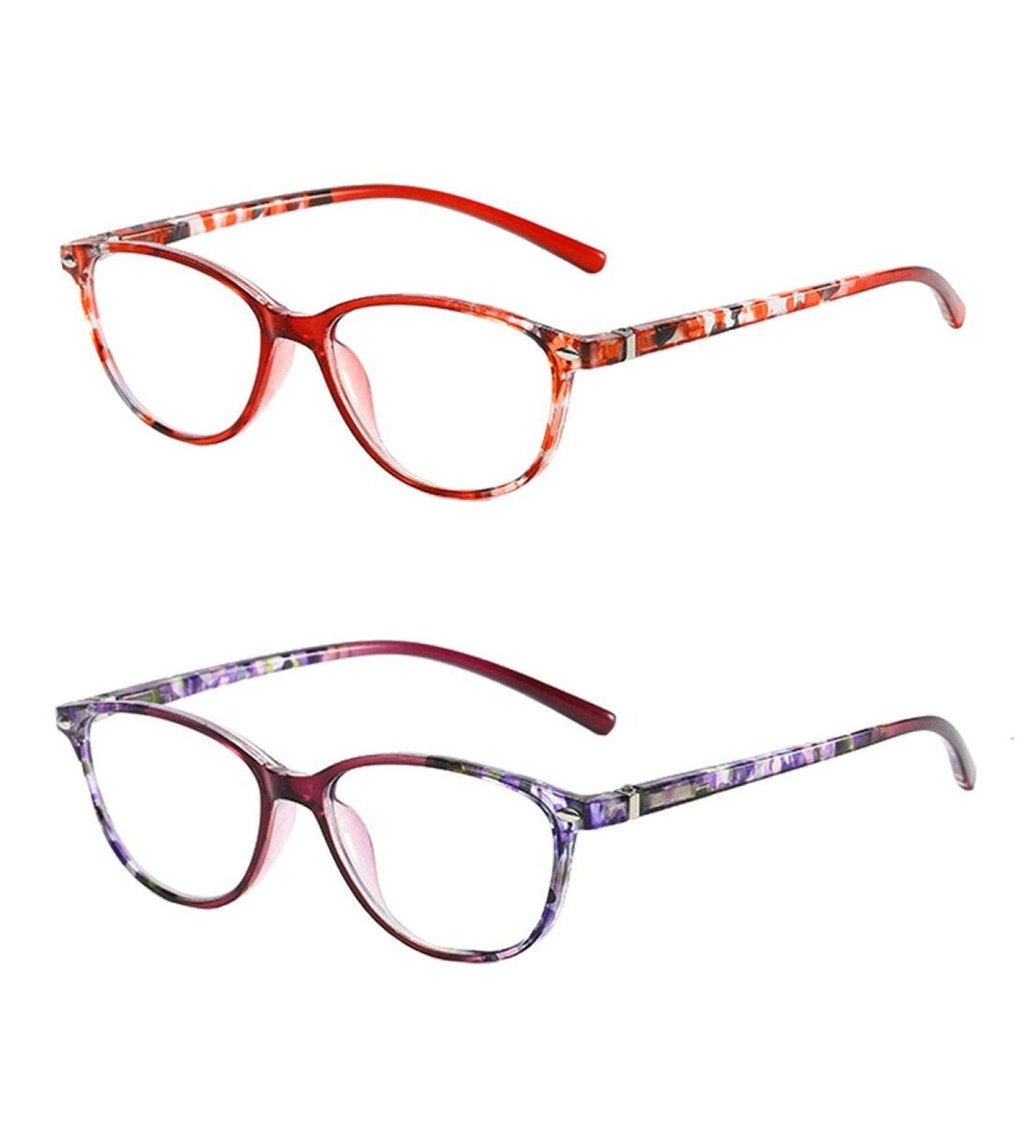 Inlefen Unisex 2 Pack Spring Hinge Readers Glasses - Blue Light Blocking Computer Reading Glasses 4.0x - Buy Online on GoSupps.com