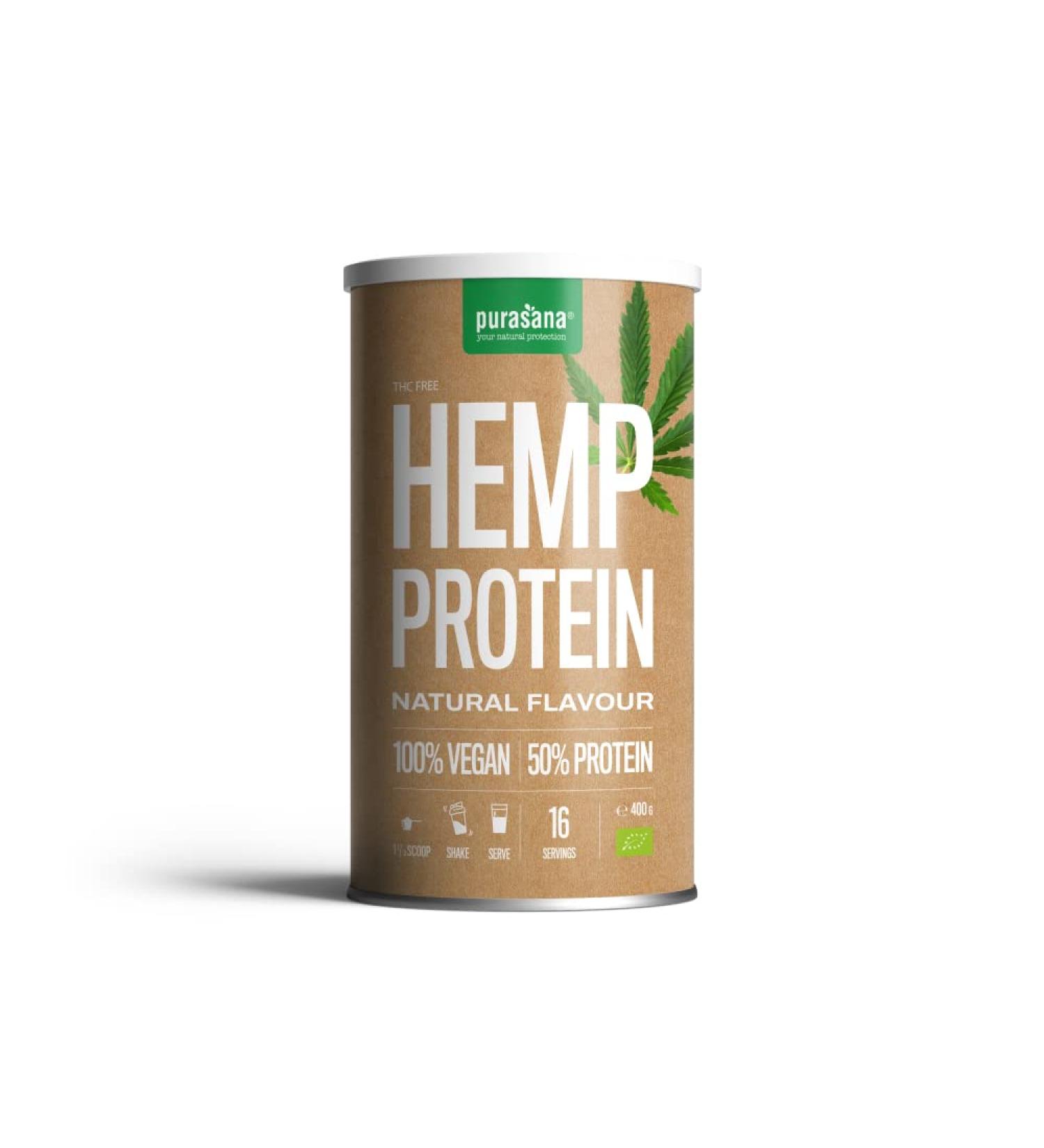 Purasana - Single Protein Powder 400g - Vegan Protein Powder - Vegetable Protein Hemp - Organic - Buy Online on GoSupps.com