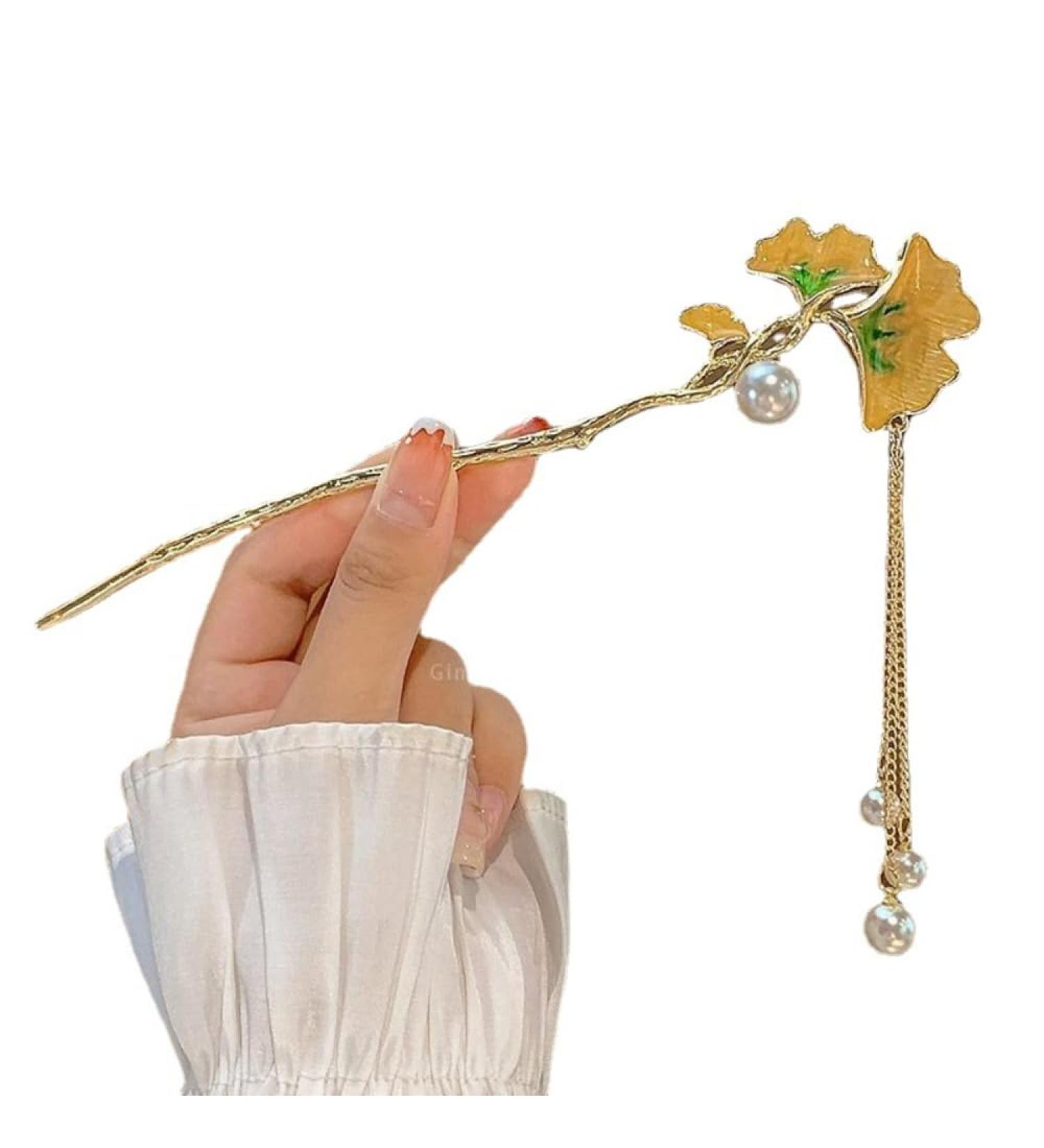 Hanfu Styling Accessory Hanfu Hair Ornaments Vintage Chinese Style Hairpins Hair Stick Women Metal Glaze Hair Fork Hair Chopsticks - Buy Online on GoSupps.com