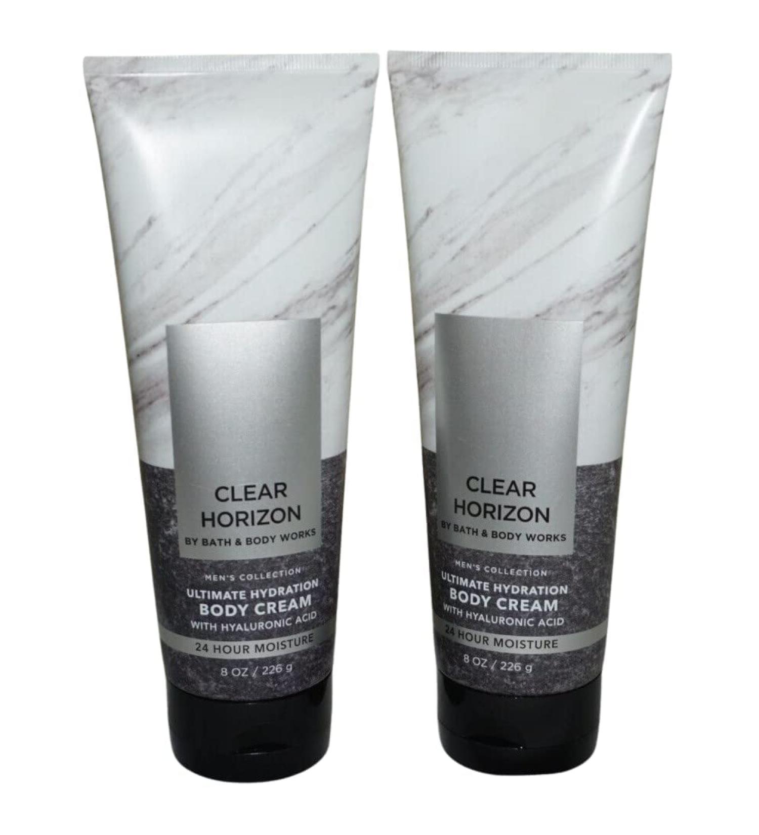 Bath and Body Works Men's Collection Ultimate Hydration Ultra Shea Body Cream 8 Oz 2 Pack (Clear Horizon)