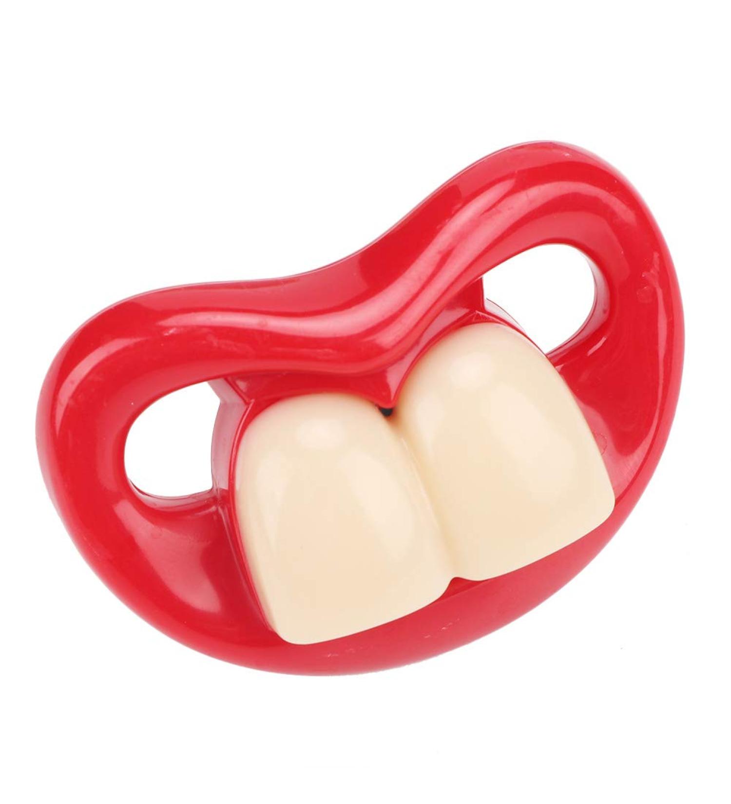 Baby Funny Fake Pacifier - Real Silicone Anti-Pacifier for Newborns 3+ Months | Cute Teeth Design - Buy Online on GoSupps.com