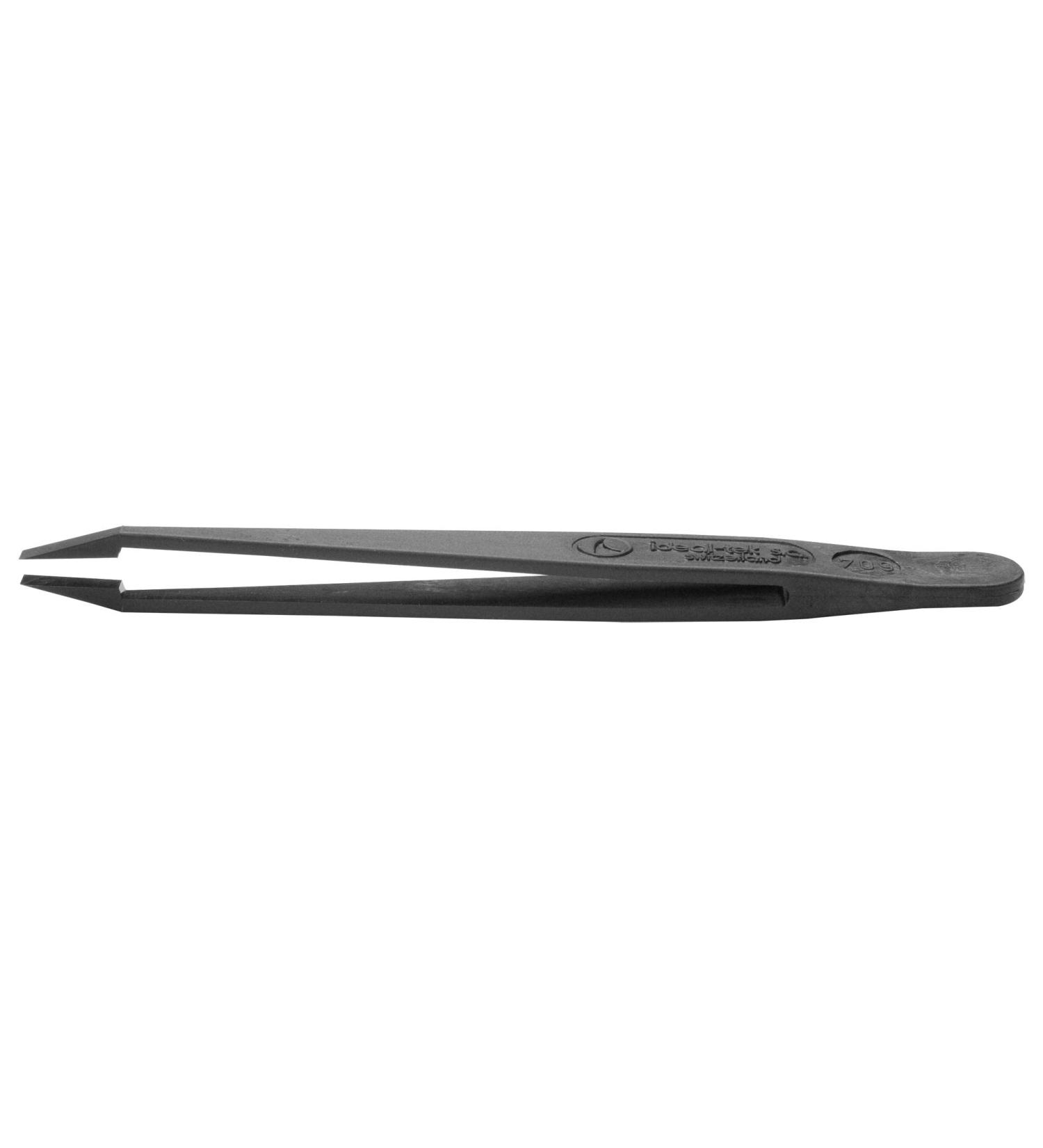 Tweezers curved/flat 115 mm tweezers and replacement tips 1 piece 709.CF