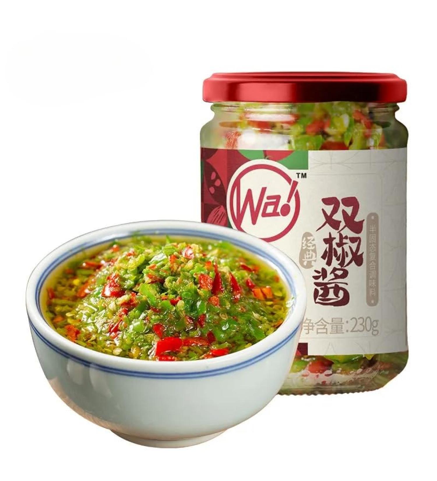 Sichuan specialty spicy Chili sauce and paste 230g/can green&red pepper chopped chili sauce delicious noodle sauce Chinese food instant spicy snacks (Double Pepper Sauce 1can) Double Pepper Sauce 1can - Buy Online on GoSupps.com