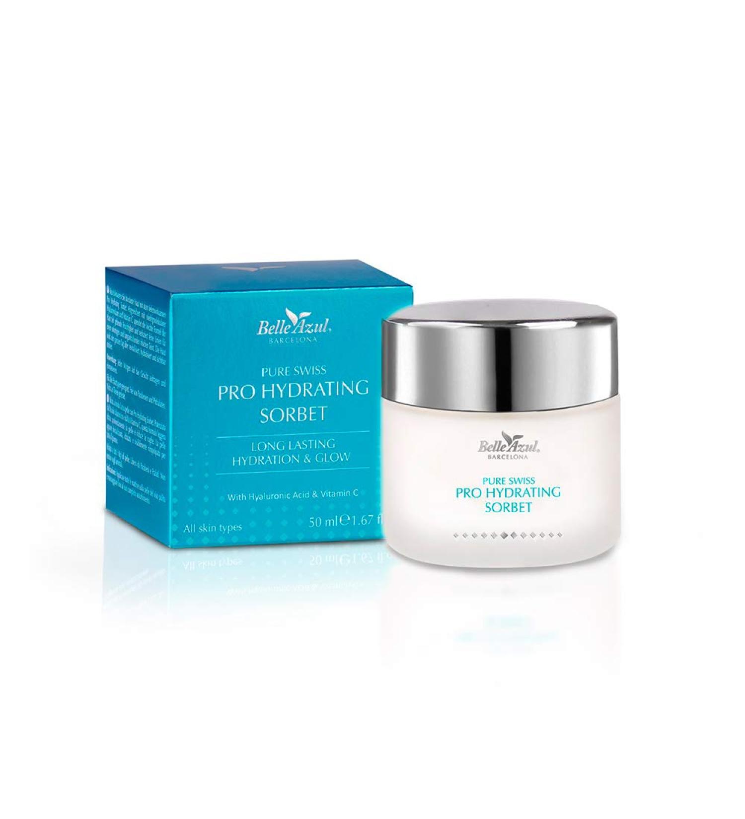  Belle Azul Belle Azul Pro Swiss Hydrating Sorbet Light Anti-Ageing Day Cream with Hyaluronic Acid and Vitamin C Moisturising and Nourishing Non-Greasy for All Skin Types 50 ml Made in Spain - Buy Online on GoSupps.com