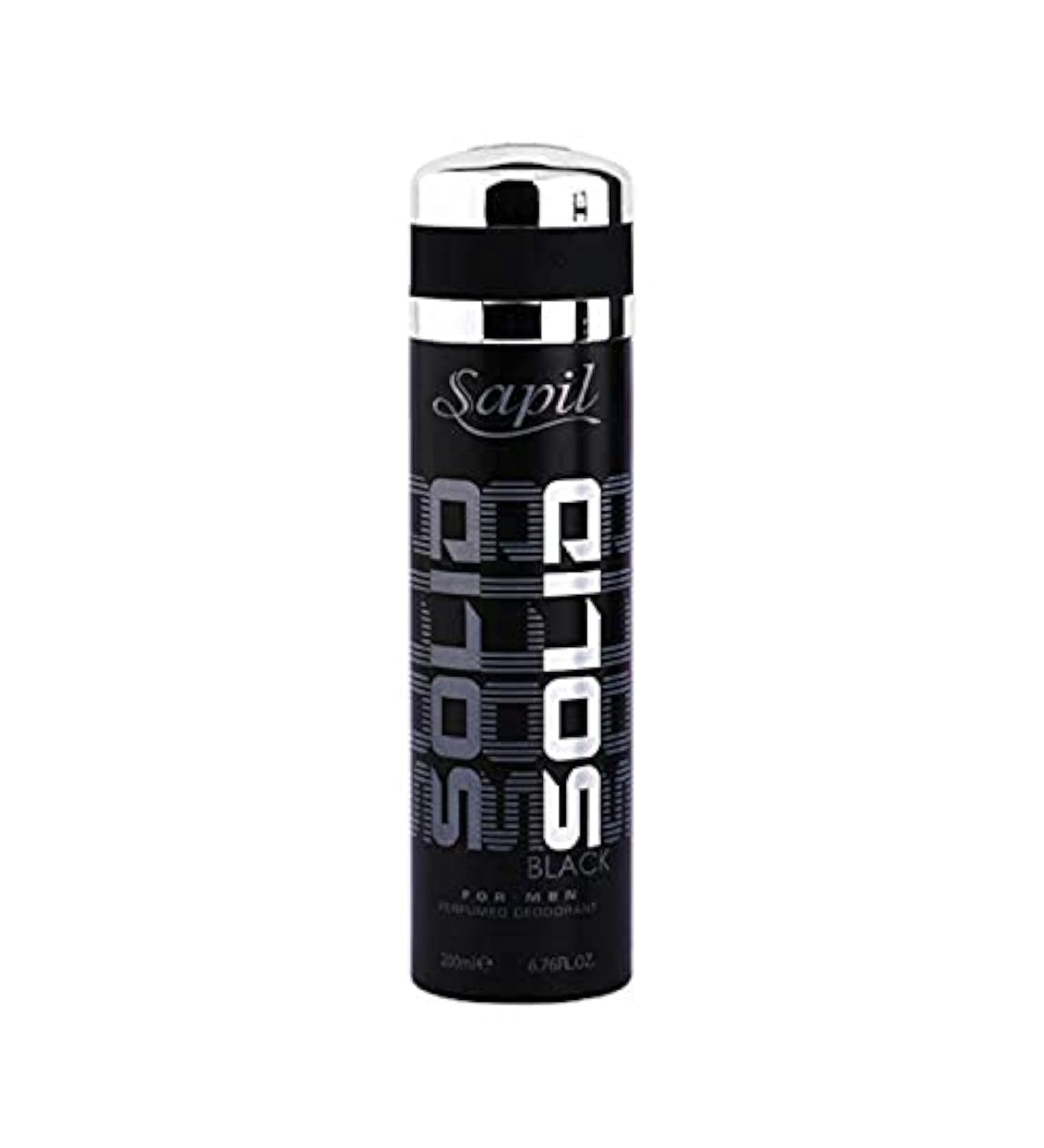 Solid Black by Sapil for Men - 6.76 oz Deodorant Spray | Long-Lasting Freshness | International Shipping Available - Buy Online on GoSupps.com
