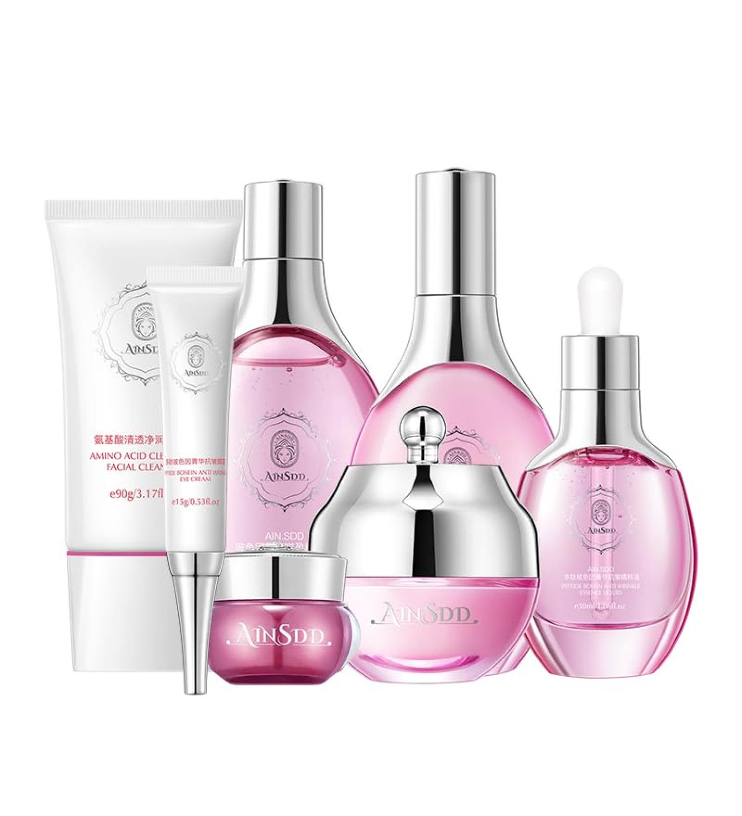 Hyaluronic Acid Anti-Aging Skin Care Set | 7-Piece Daily Beauty Kit for Women | Perfect Gift Set for Glowing Skin - Buy Online on GoSupps.com