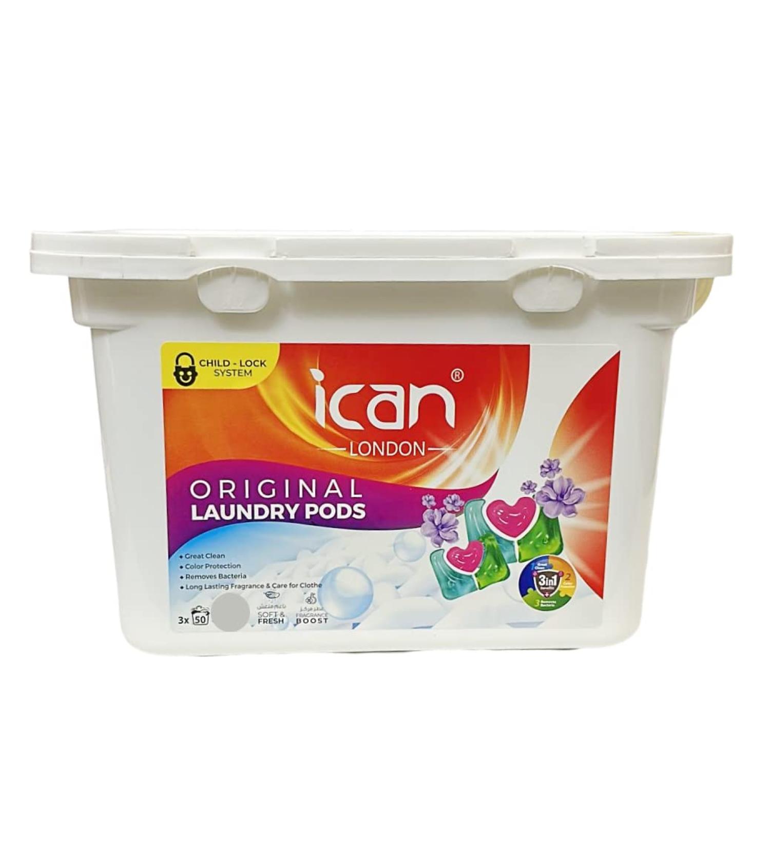 Ican Laundry 3-in-1 Washing Pods - 50 Count 10g Detergent Tablets - Buy Online on GoSupps.com