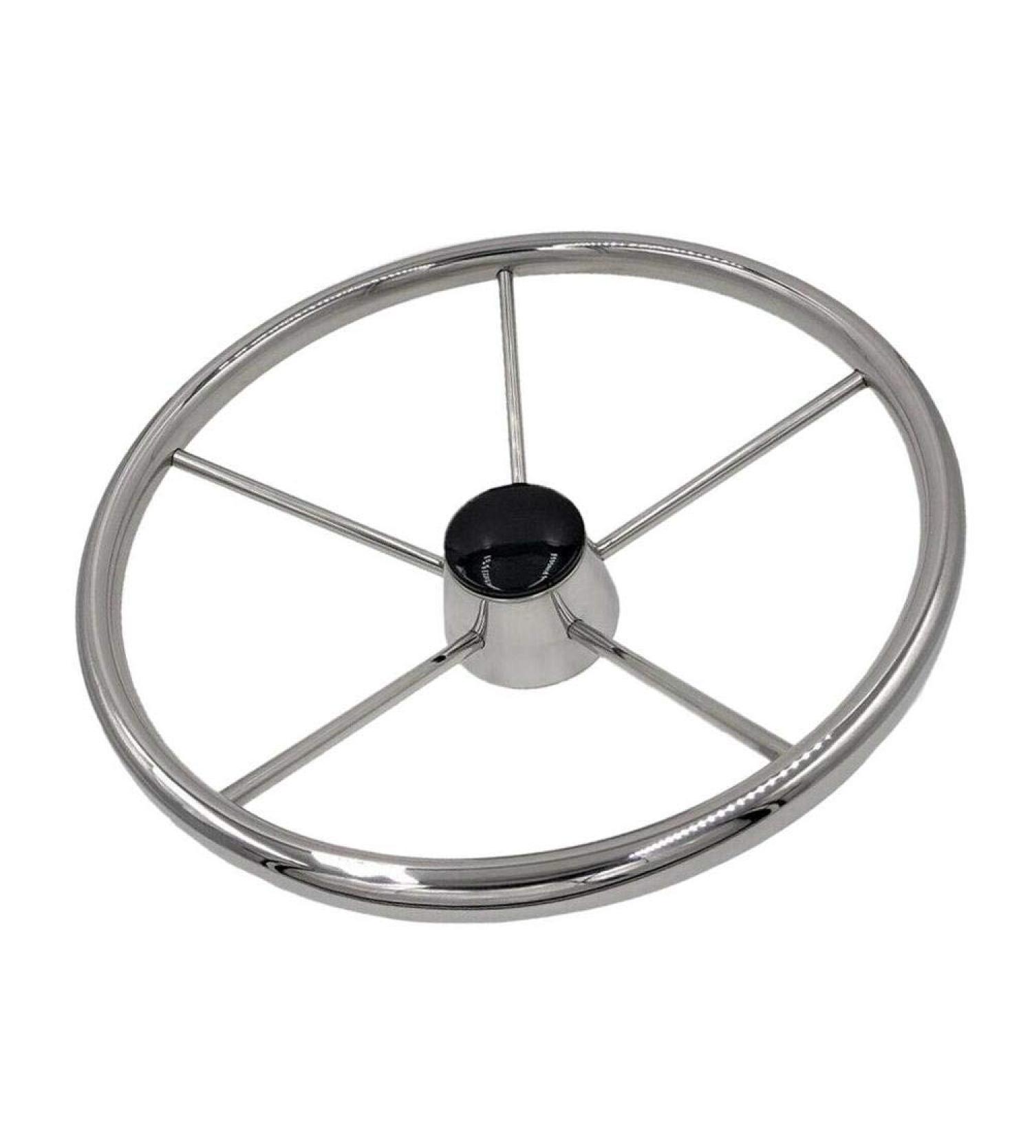 iSure Marine 13-1/2 Inch 5-Spoke Destroyer Style Stainless Boat Steering Wheel for Boat Yacht - Buy Online on GoSupps.com