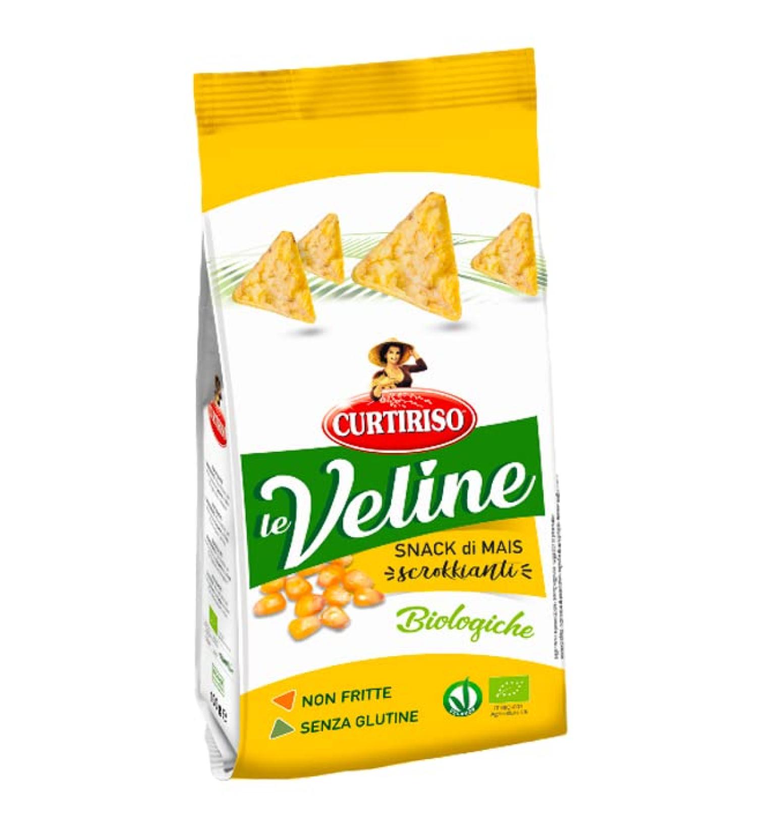 Curtiriso Le Veline Snack di Corn Scrokkinati Biologico Organic Corn Snacks 100 g