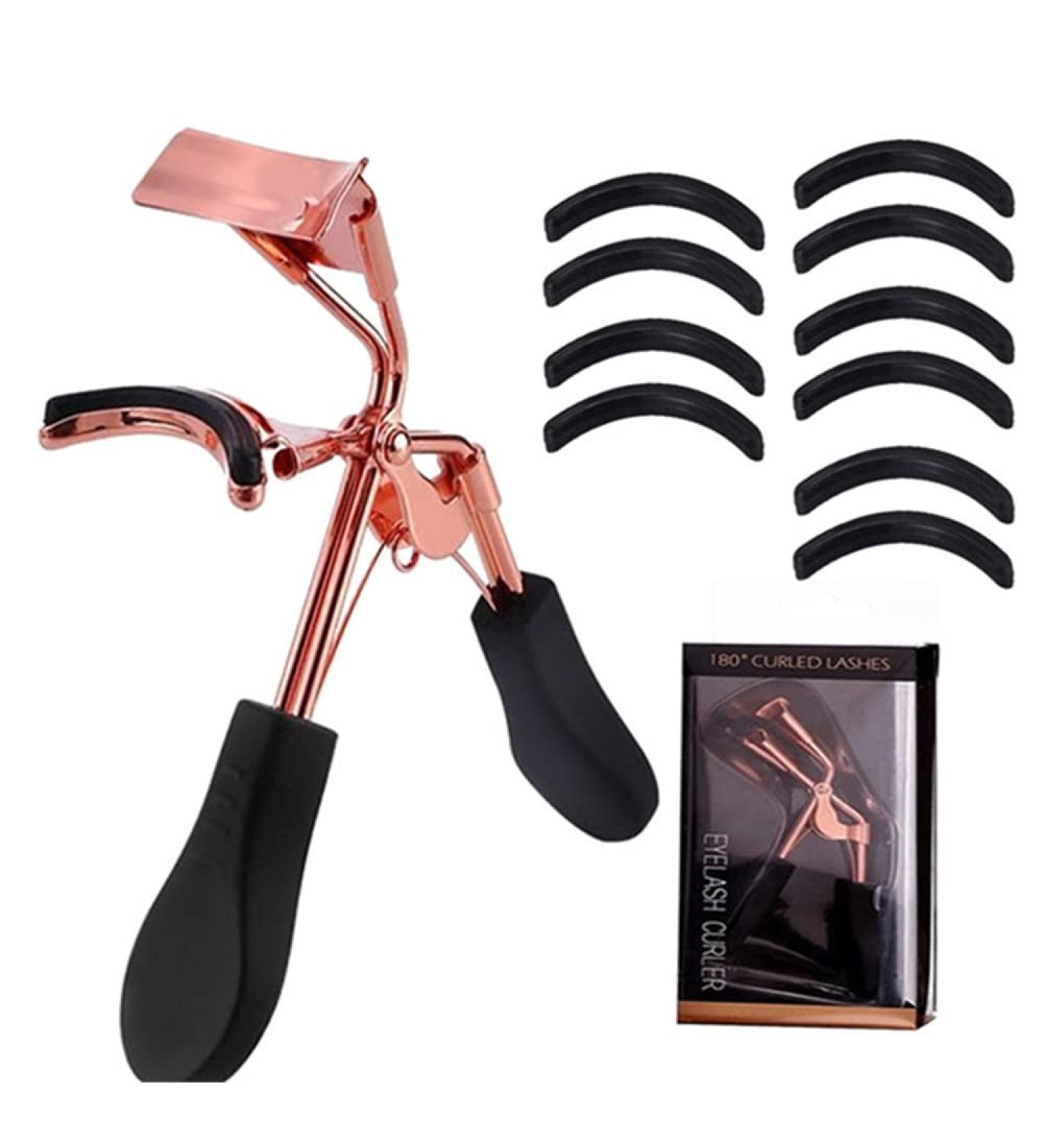 Spring Loaded Eyelash Curler with 10 Refill Pads - Dramatically Curled Lashes in Seconds - Buy Online on GoSupps.com