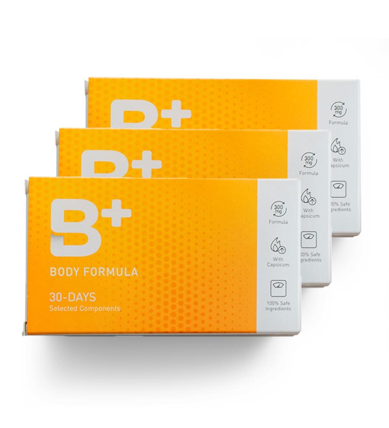 BODY+ Official Formula with L-Carnitine L-Arginine Garcinia Cambogia & Capsicum - Buy 90 Capsules (3 Packs) for Effective Weight Management - Buy Online on GoSupps.com