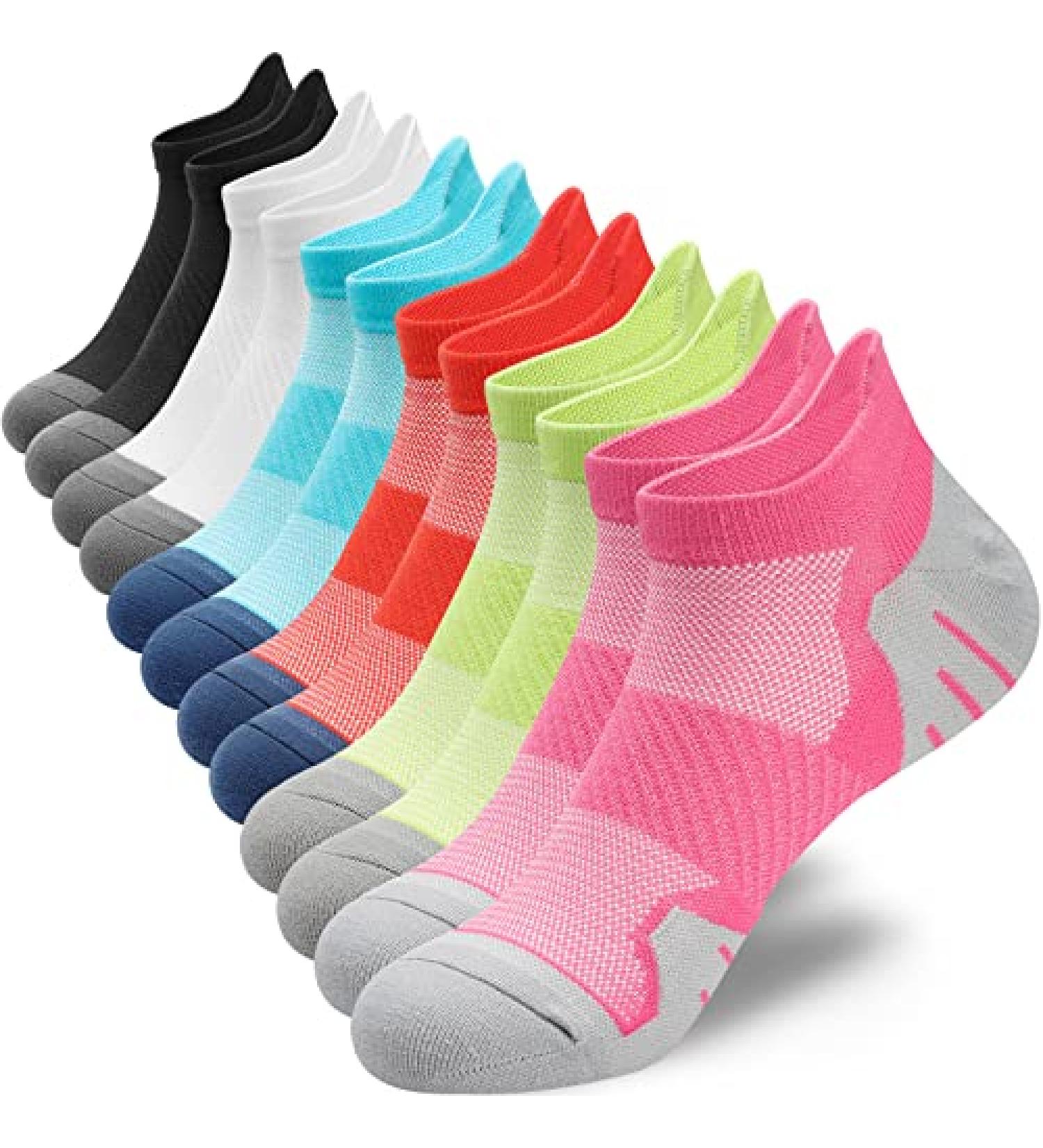 PAPLUS Women's Ankle Compression Running Socks 6-Pack - Cushioned Athletic Socks with Arch Support - Large-X-Large - Buy Online on GoSupps.com