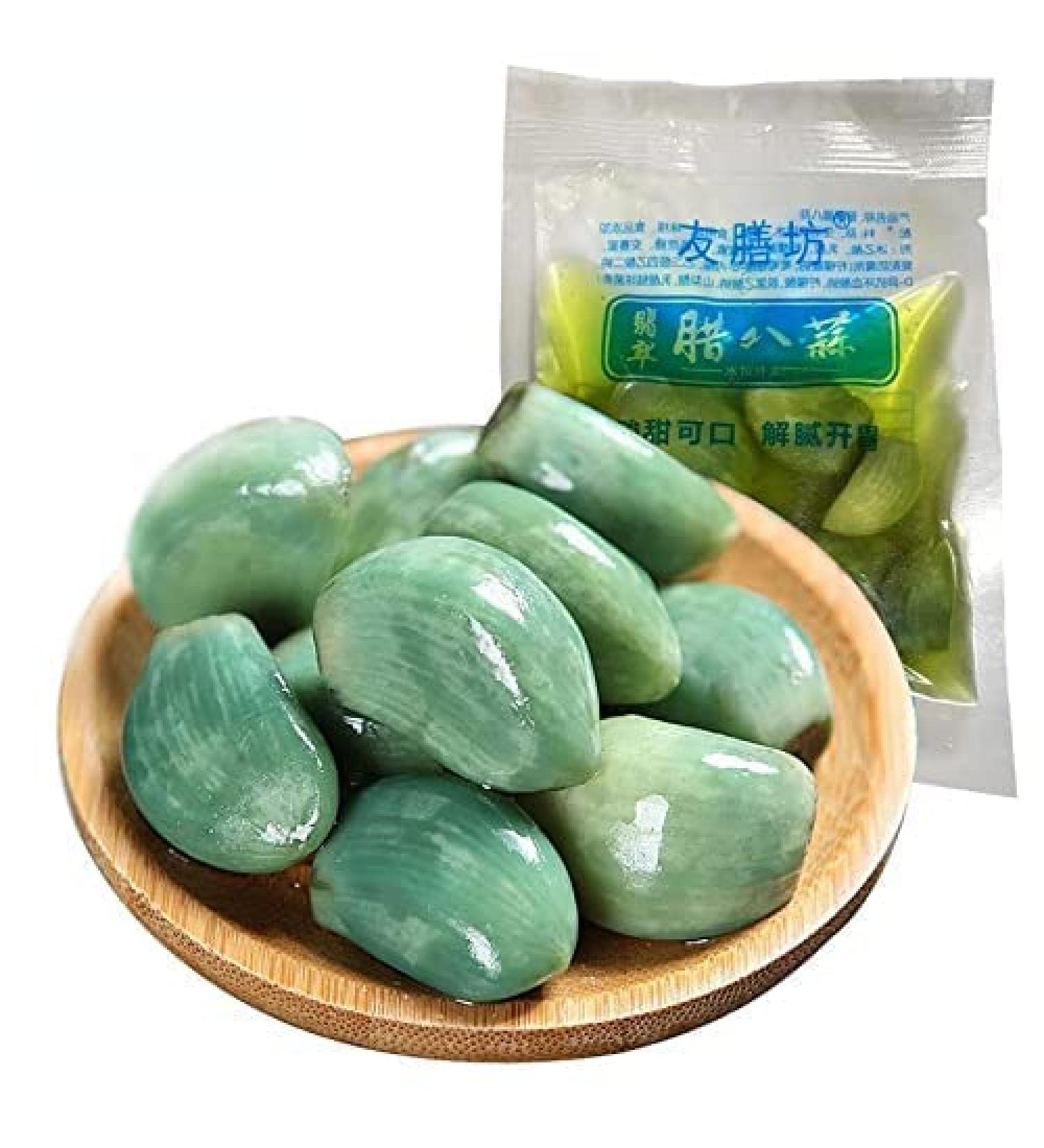 Shandong LABA Garlic Pickled Vegetable Fresh Sugar Garlic Shandong Specialty Pickled Pickles Sweet and Sour Garlic Emerald Green Garlic Garlic Pickle (50g/Bag 1pc) - Buy Online on GoSupps.com