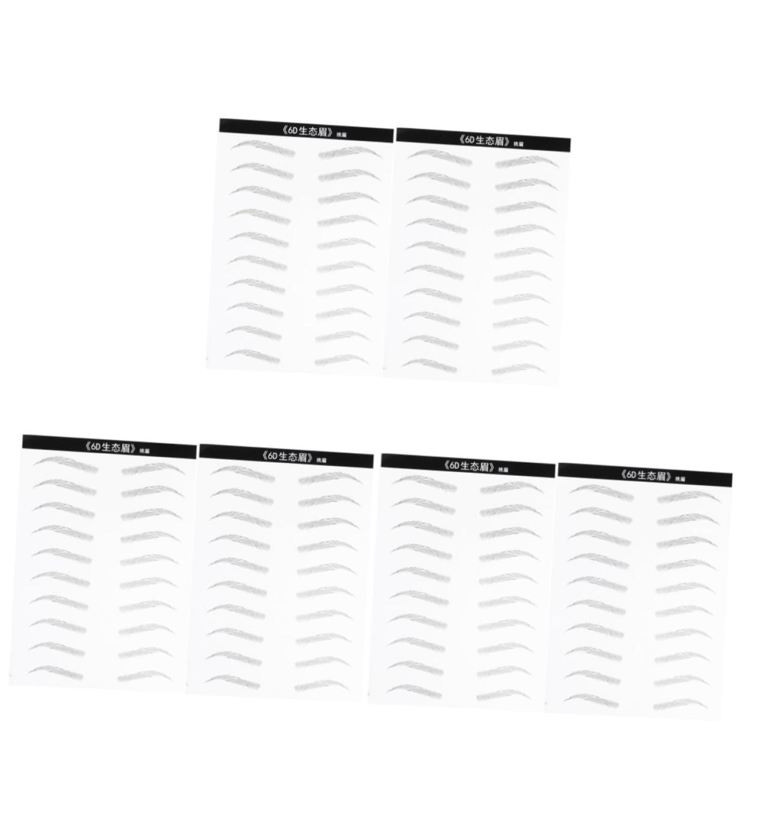 HAPINARY 6 Sheets Pairs Artificial Eyebrow Patch Eyebrow Waterproof Clear Artificial Hairs Eyebrow Gel Black - Buy Online on GoSupps.com