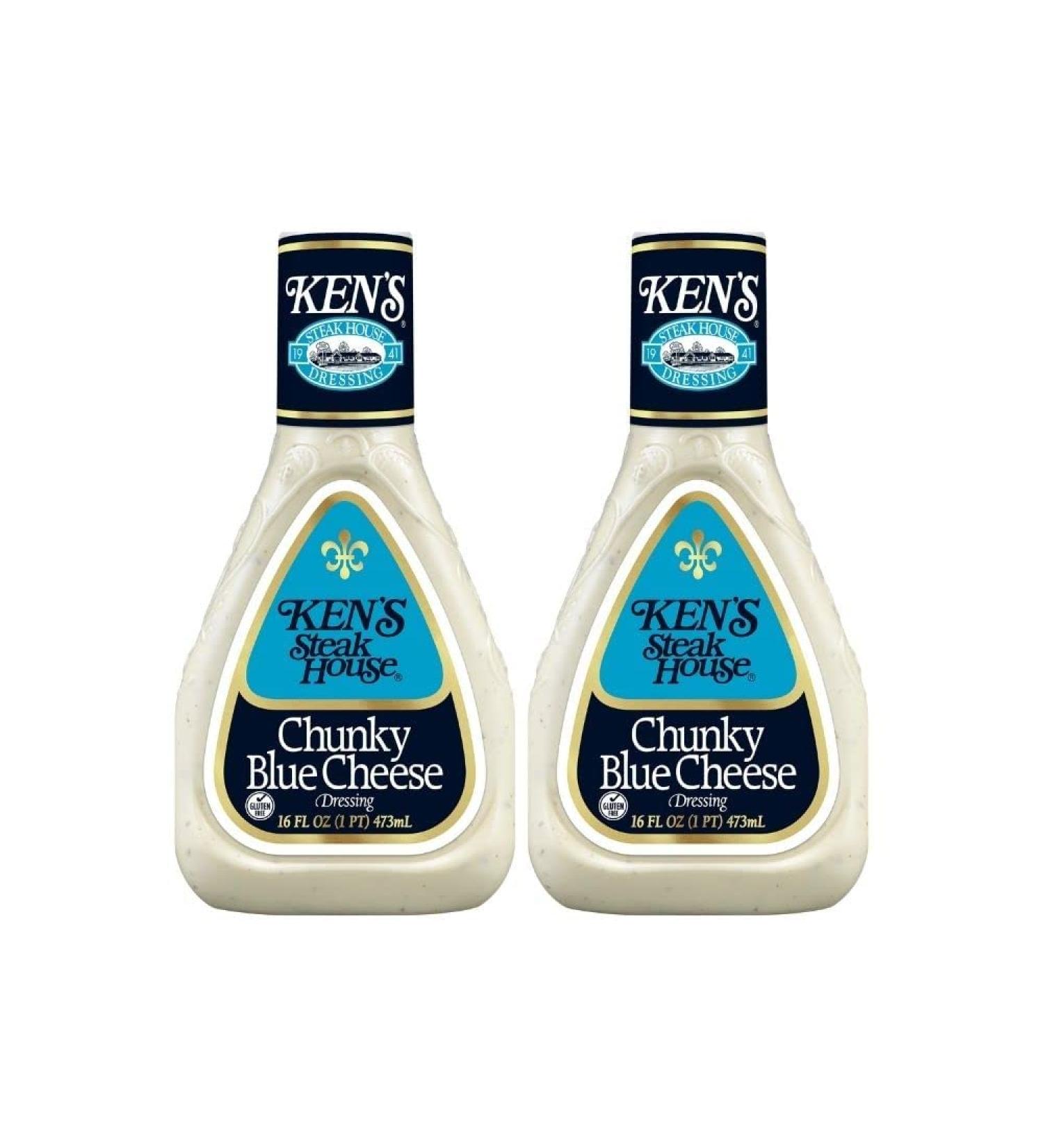 Ken's Steak House Chunky Blue Cheese Dressing 16 Ounce (Pack of 2) - Creamy and Flavorful Dressing - Buy Online on GoSupps.com