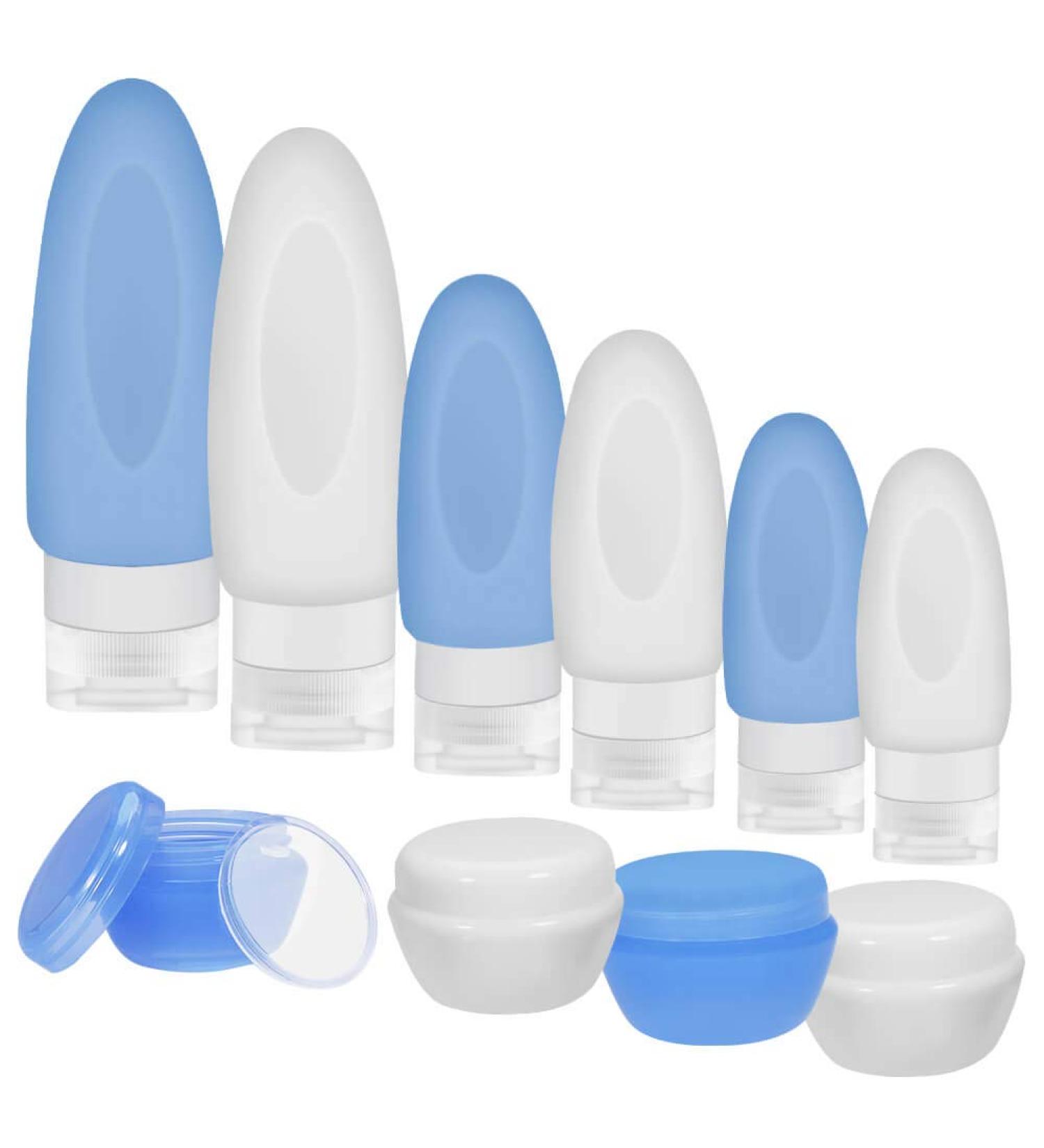 Selizo 10 Leakproof Silicone Travel Bottles - Cosmetic Toiletry Squeeze Containers - Buy Online on GoSupps.com