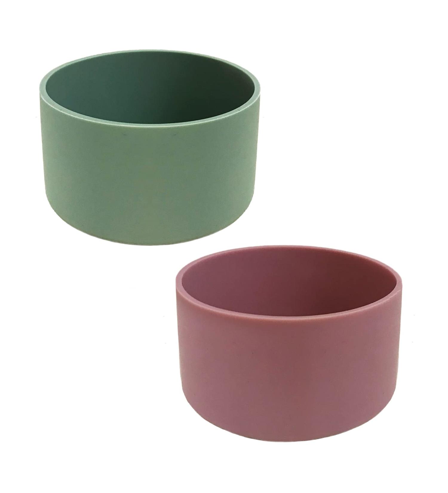 DYHAXA Protective Silicone Sleeve Holder Set for 16 oz Glass Bottles - Non-Slip Rubber Bottom - 2 Pack (Pink & Green) - Buy Online on GoSupps.com